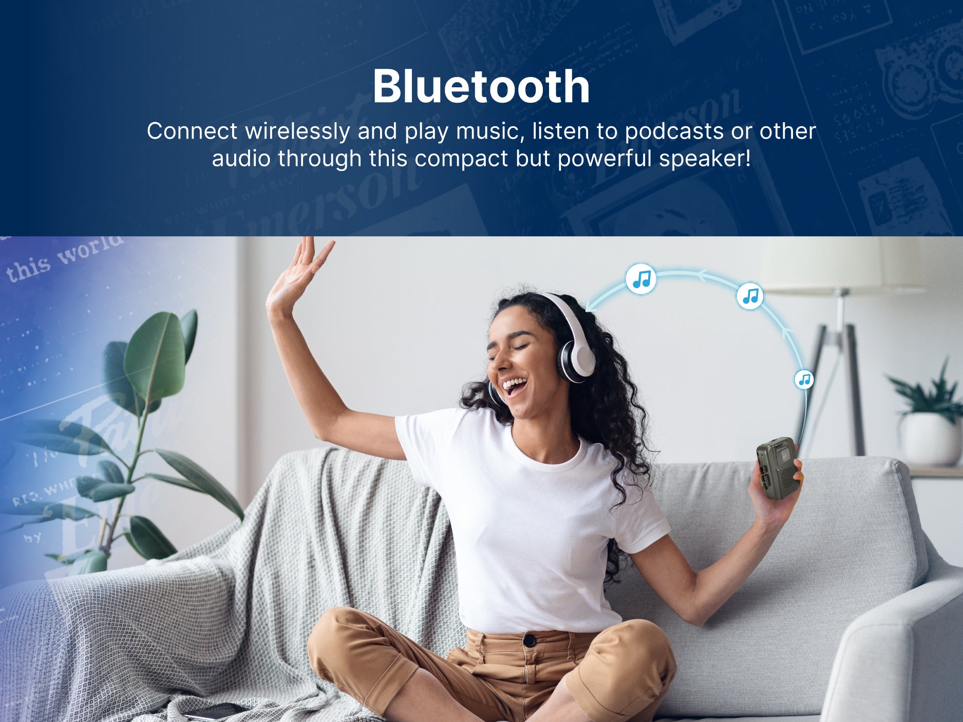 Portable Cassette Player with AM/FM Radio & Bluetooth® Out