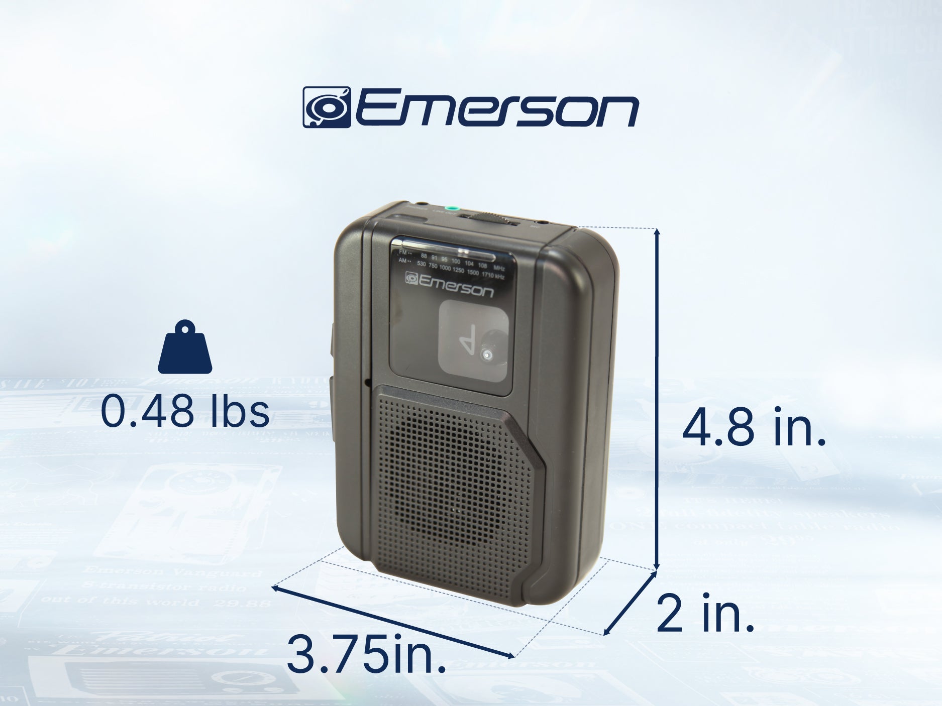 Portable Cassette Player with AM/FM Radio & Bluetooth® Out