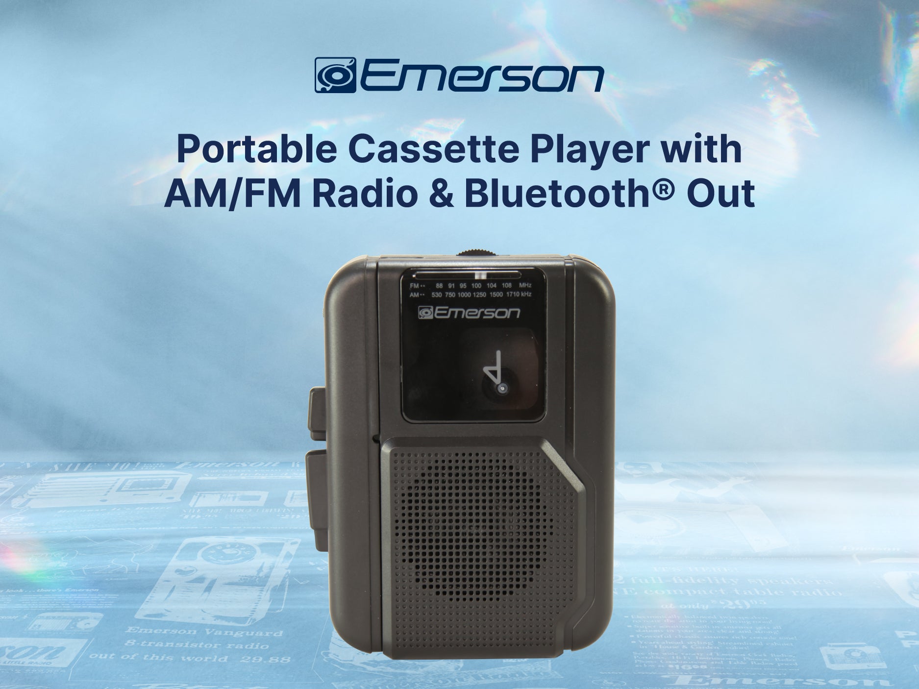 Portable Cassette Player with AM/FM Radio & Bluetooth® Out