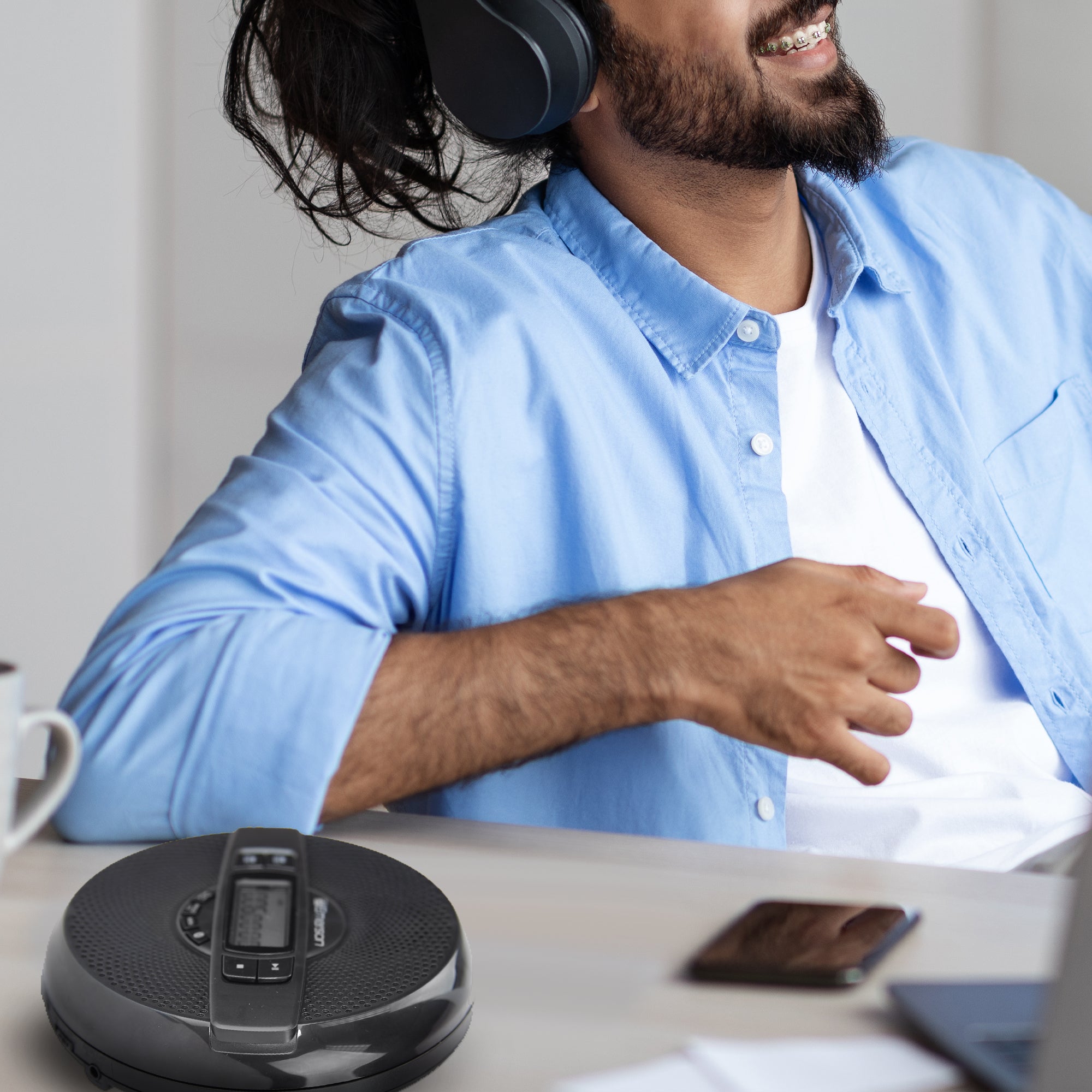 Portable Bluetooth® CD Player with FM Radio & Speaker