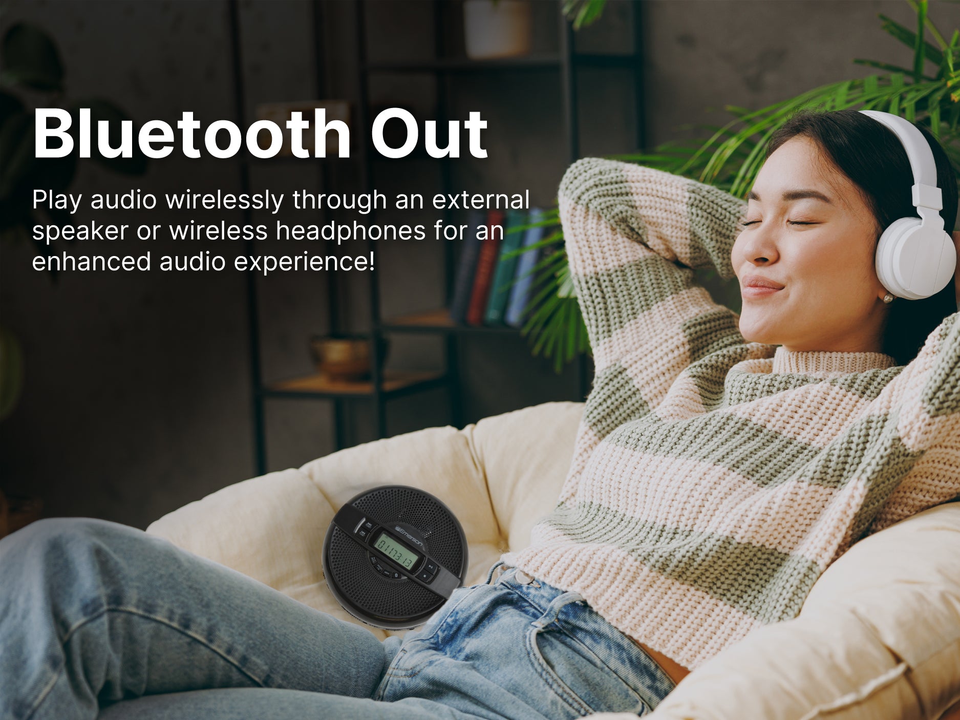 Portable Bluetooth® CD Player with FM Radio & Speaker