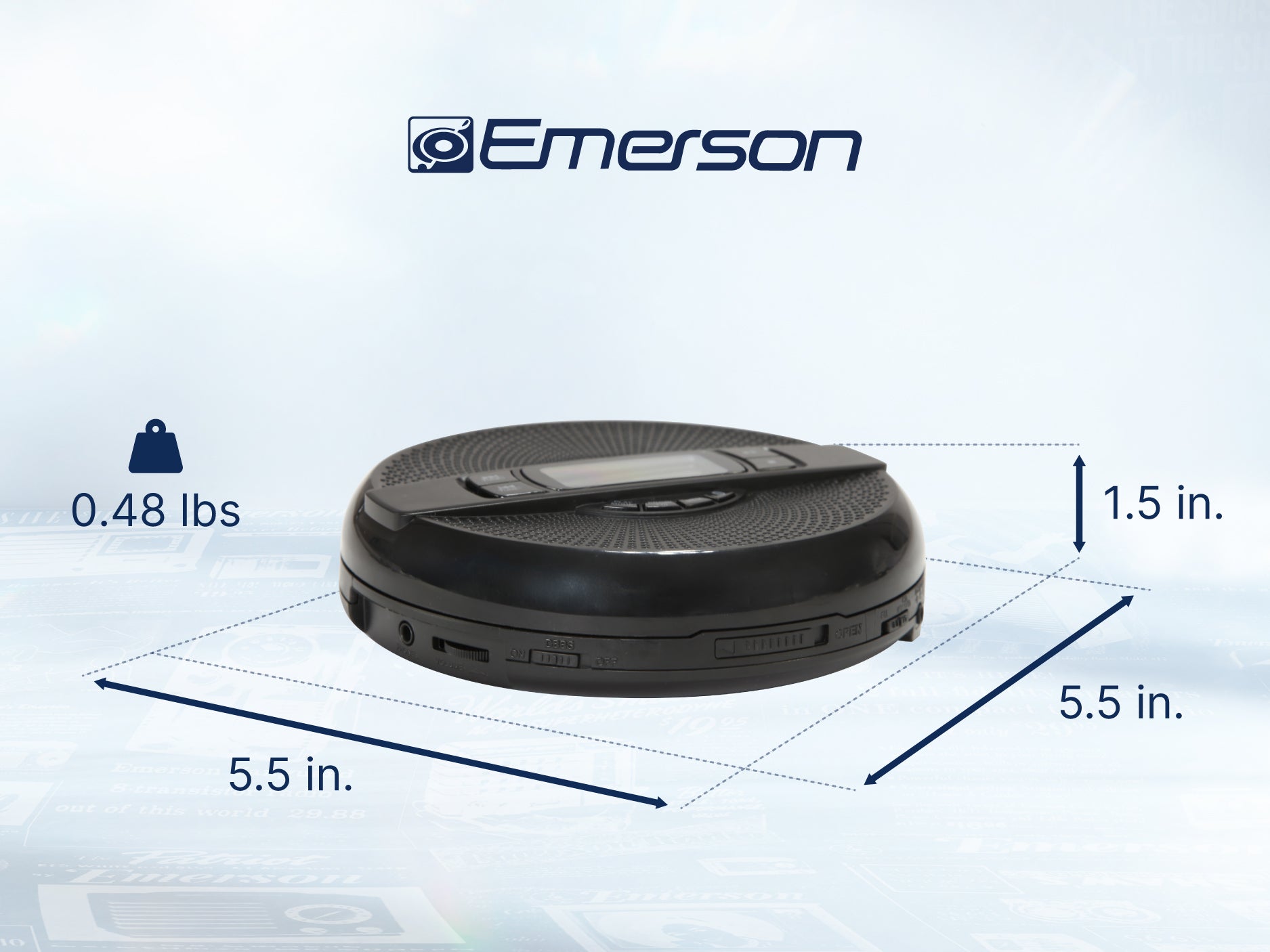Portable Bluetooth® CD Player with FM Radio & Speaker