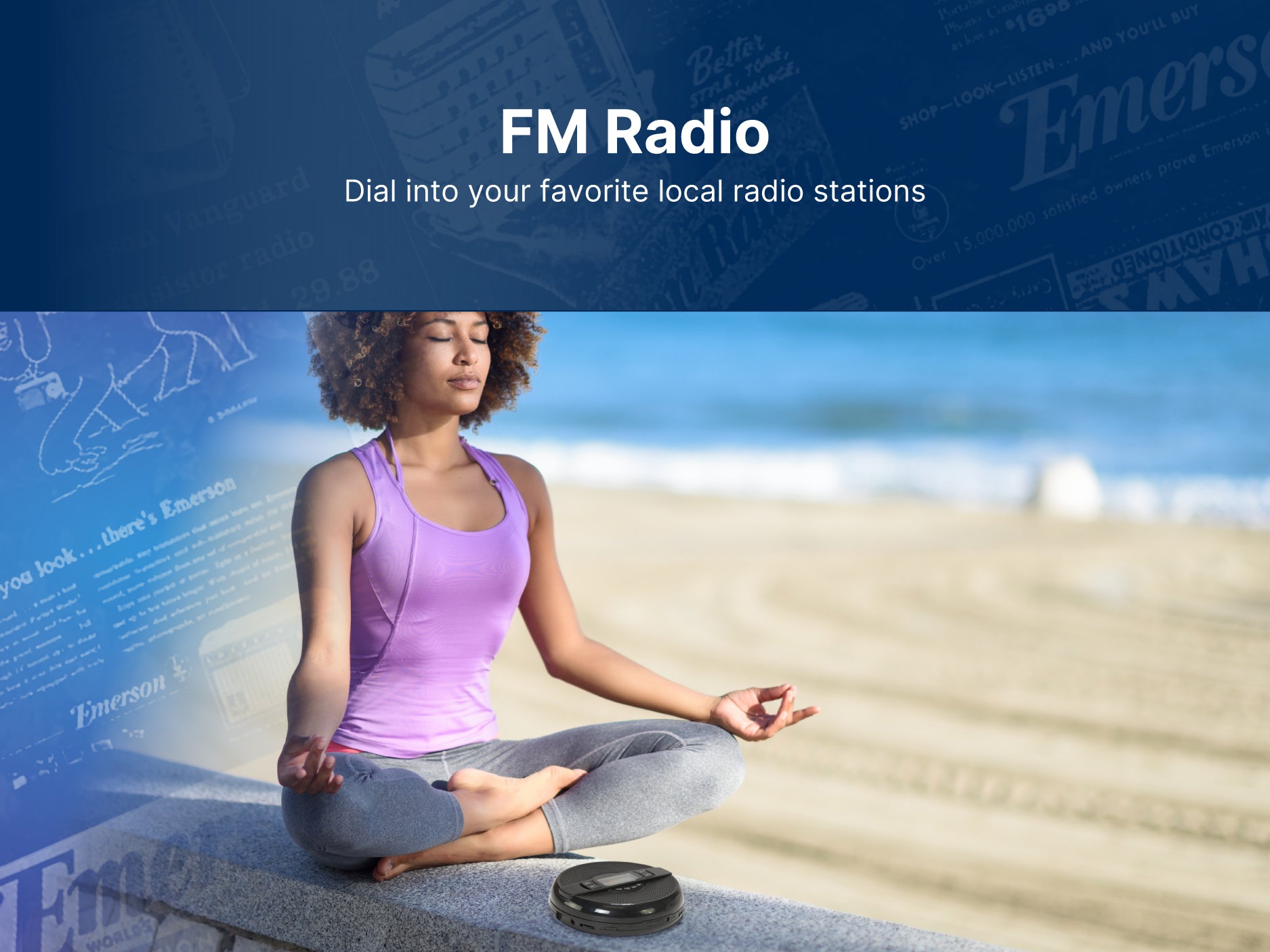Portable Bluetooth® CD Player with FM Radio & Speaker
