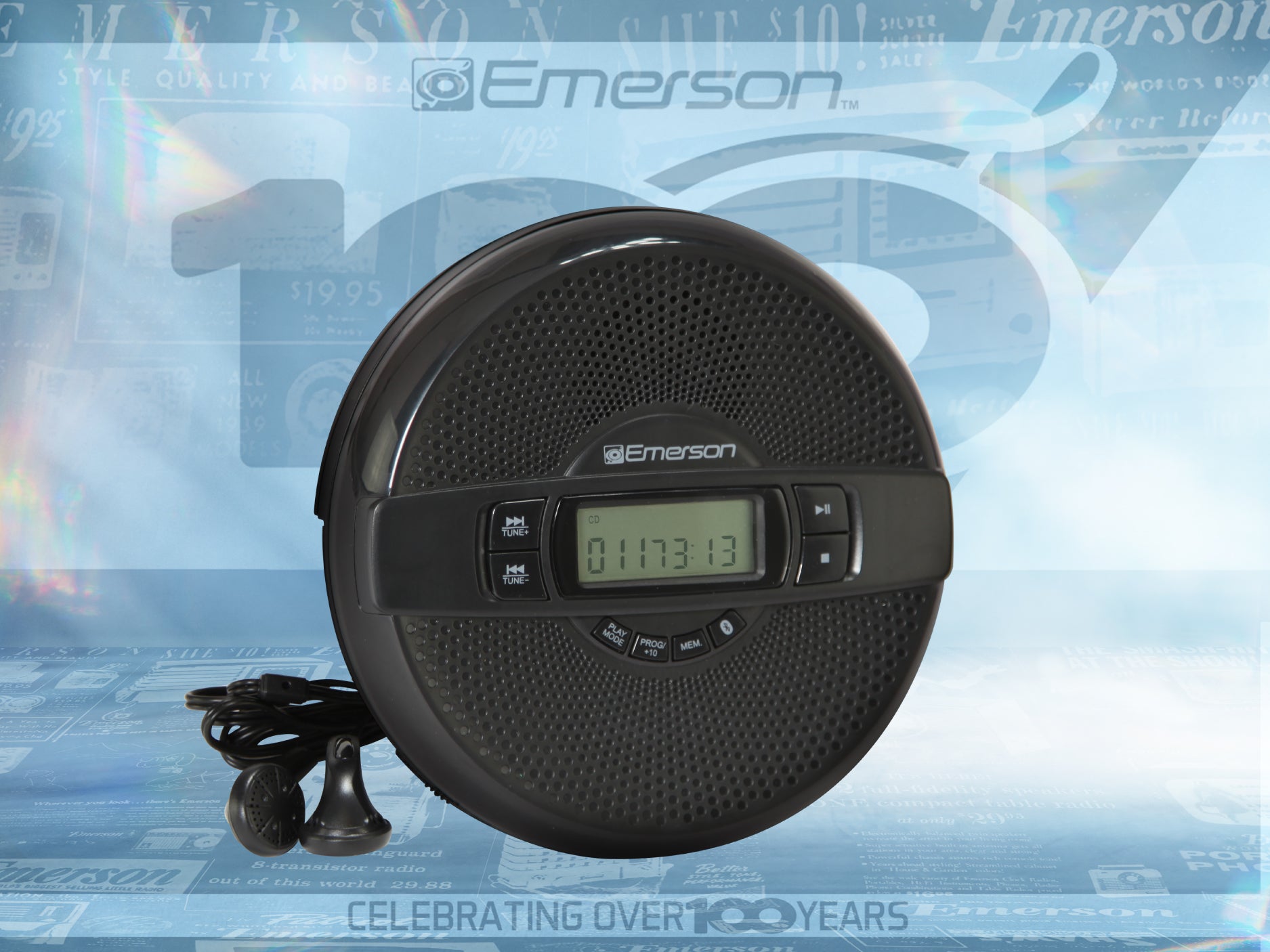 Portable Bluetooth® CD Player with FM Radio & Speaker