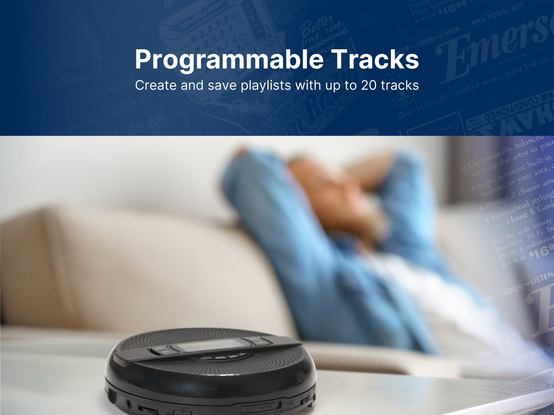 Portable Bluetooth® CD Player with FM Radio & Speaker