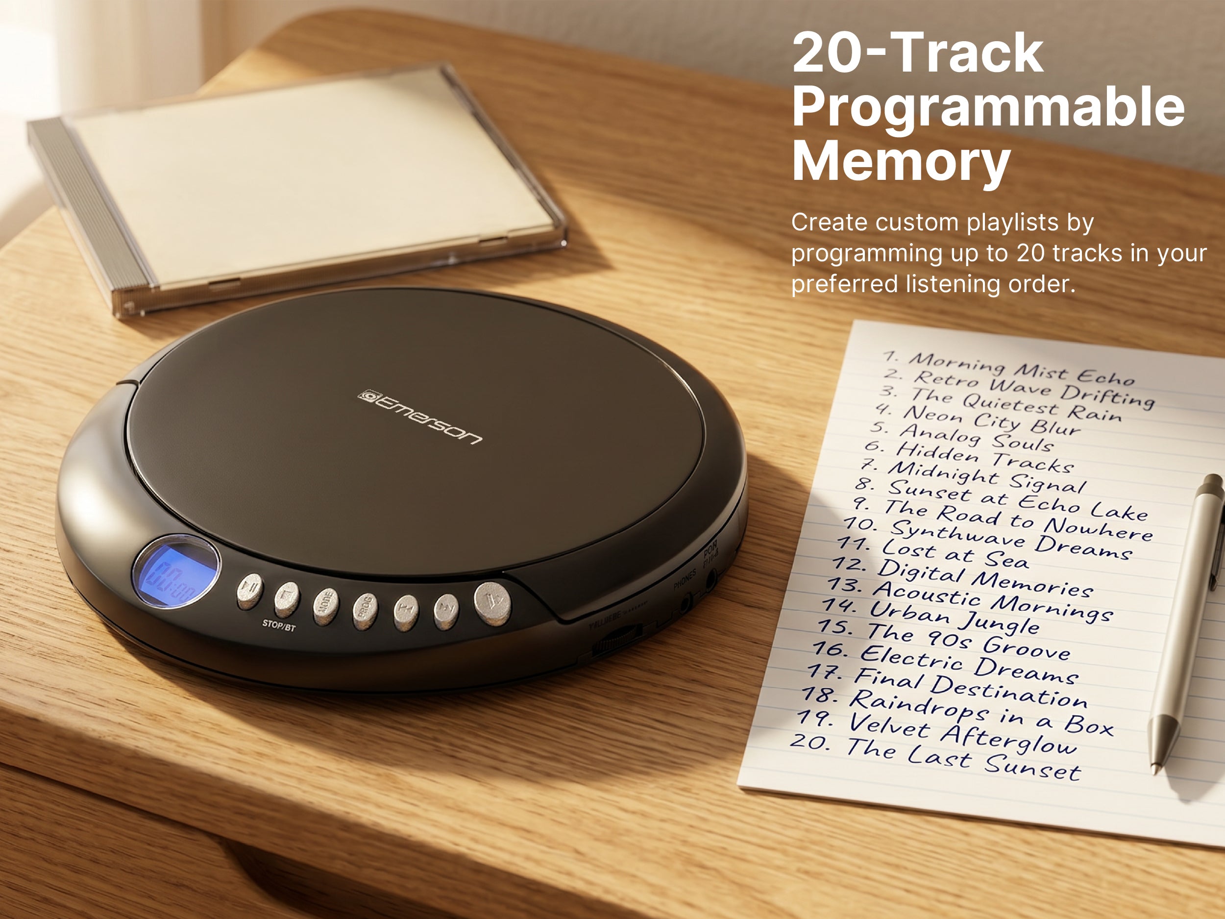 Portable Bluetooth® CD Player with FM Radio and AudioStream™