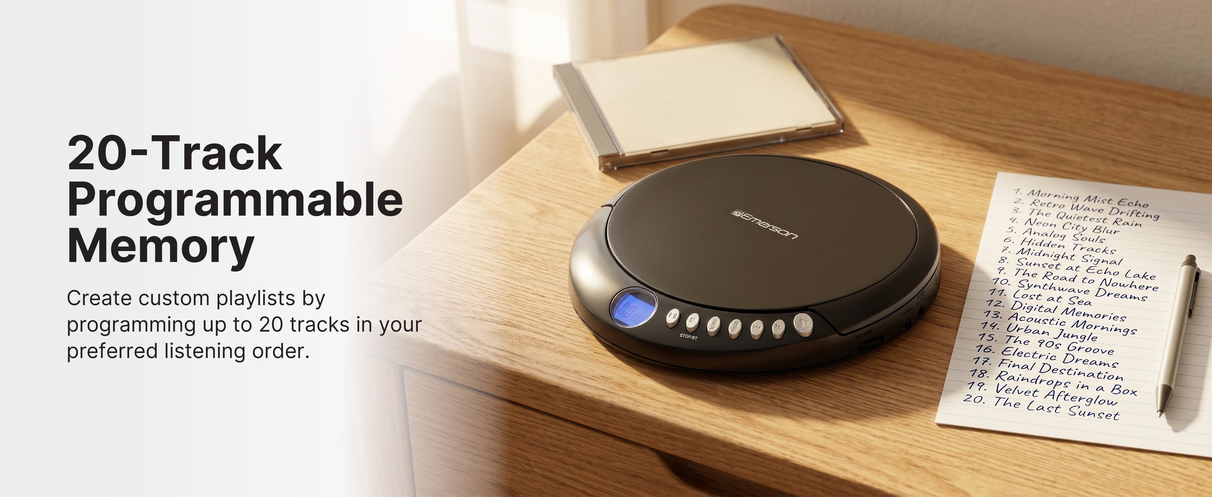 Portable Bluetooth® CD Player with FM Radio and AudioStream™