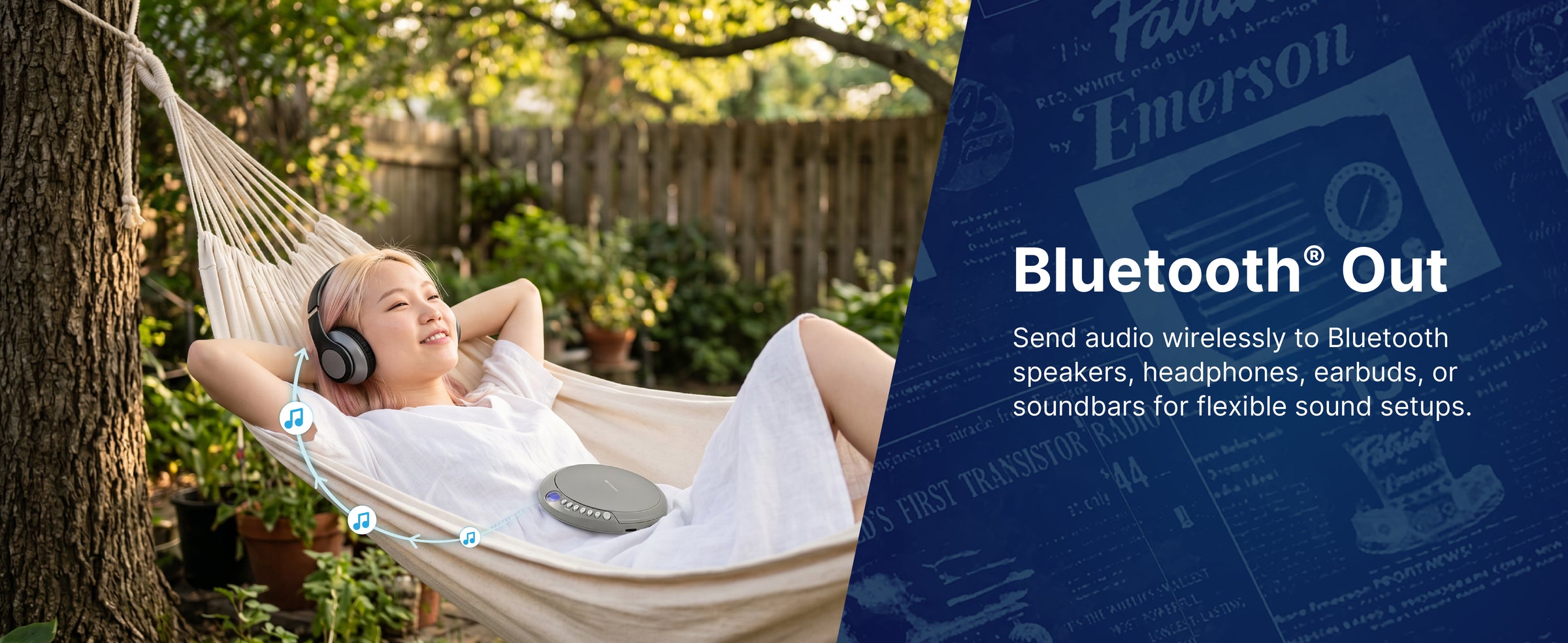 Portable Bluetooth® CD Player with FM Radio and AudioStream™