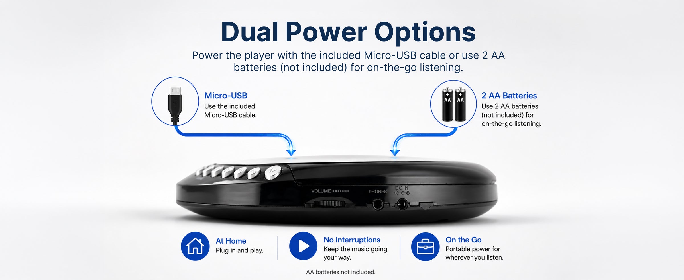 Portable Bluetooth® CD Player with FM Radio and AudioStream™