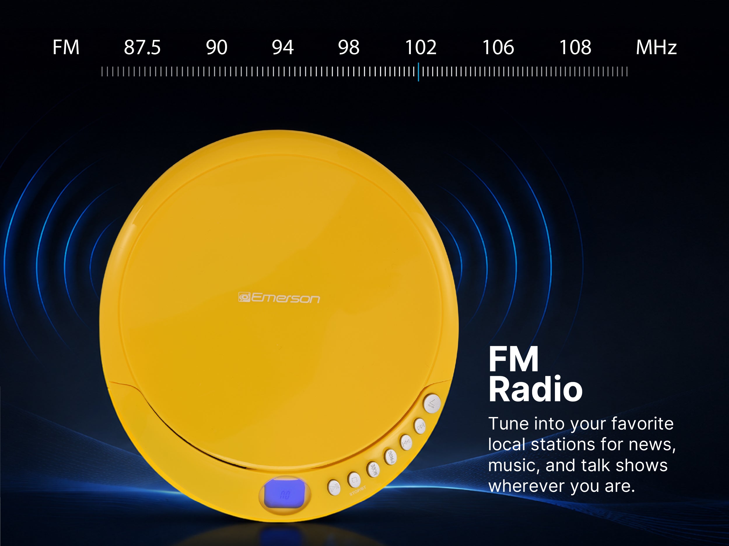 Portable Bluetooth® CD Player with FM Radio and AudioStream™