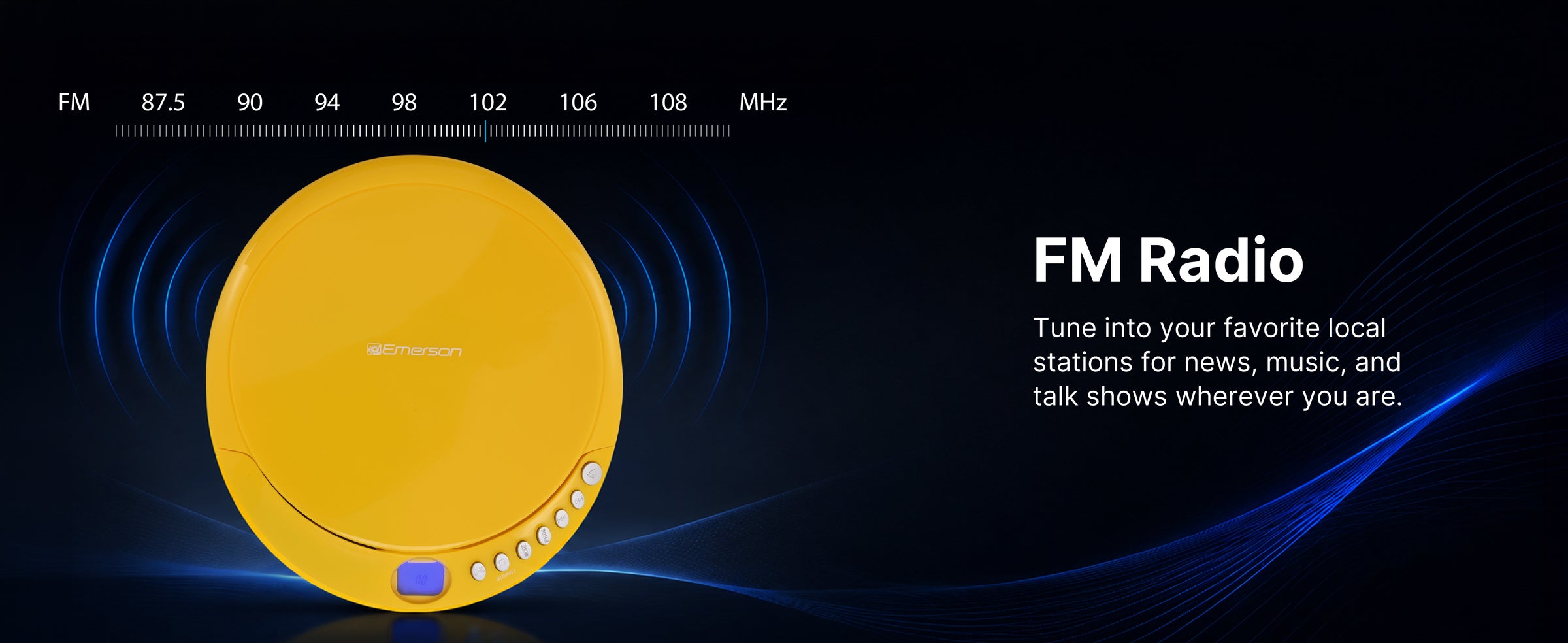 Portable Bluetooth® CD Player with FM Radio and AudioStream™