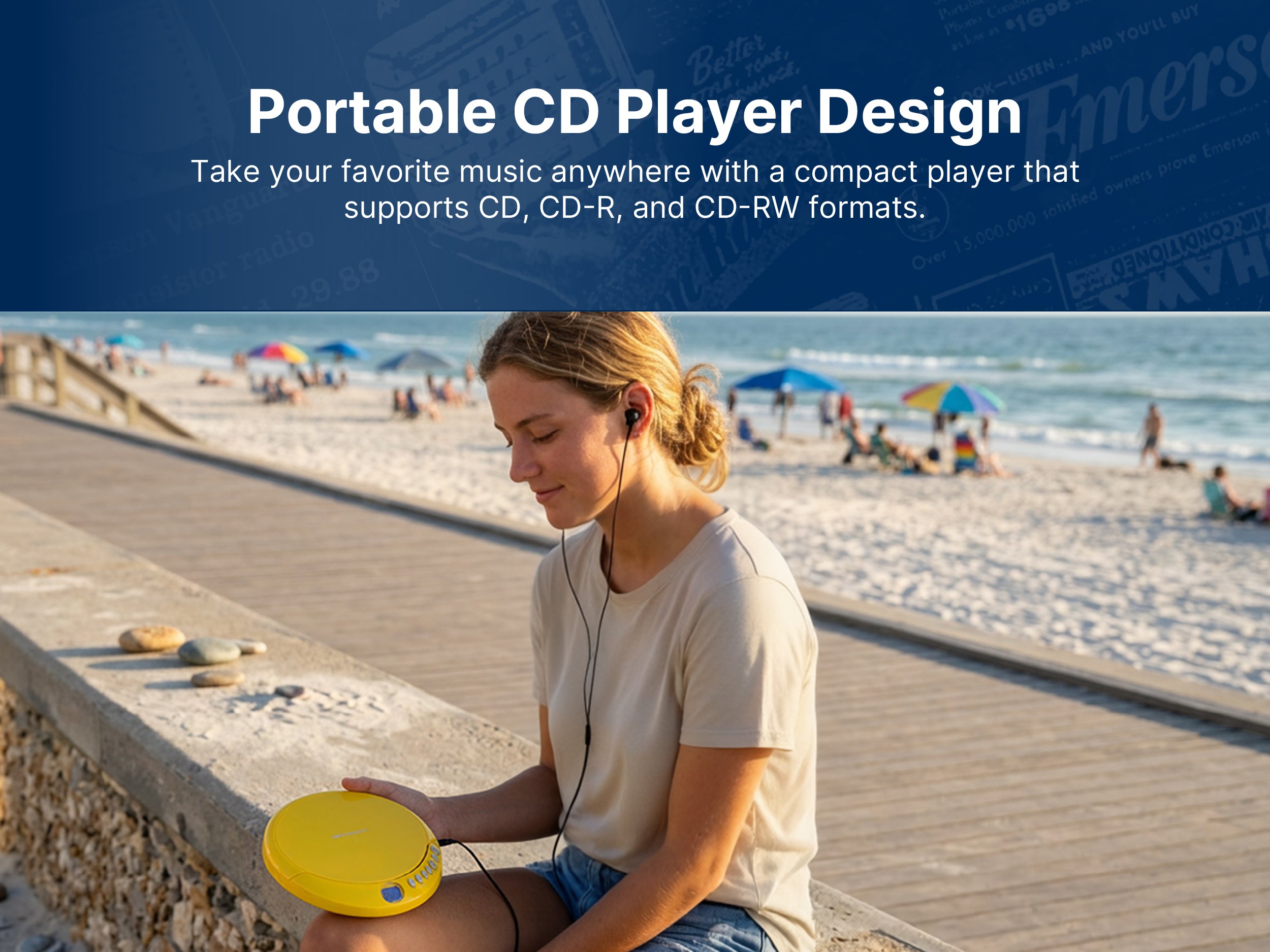 Portable Bluetooth® CD Player with FM Radio and AudioStream™