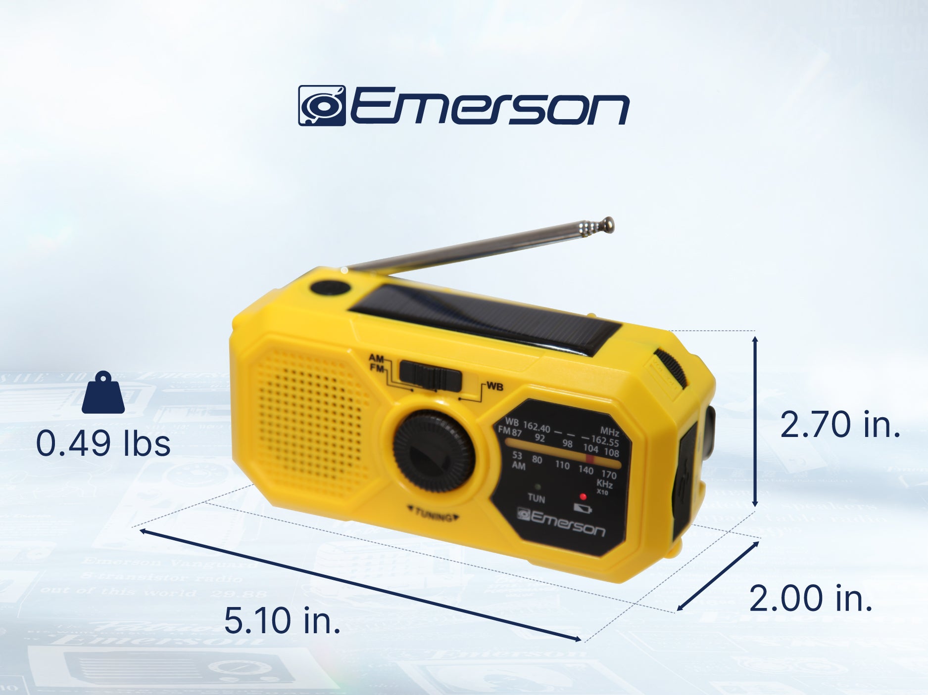 Emergency AM/FM Radio 
with Weather Band and Power Bank