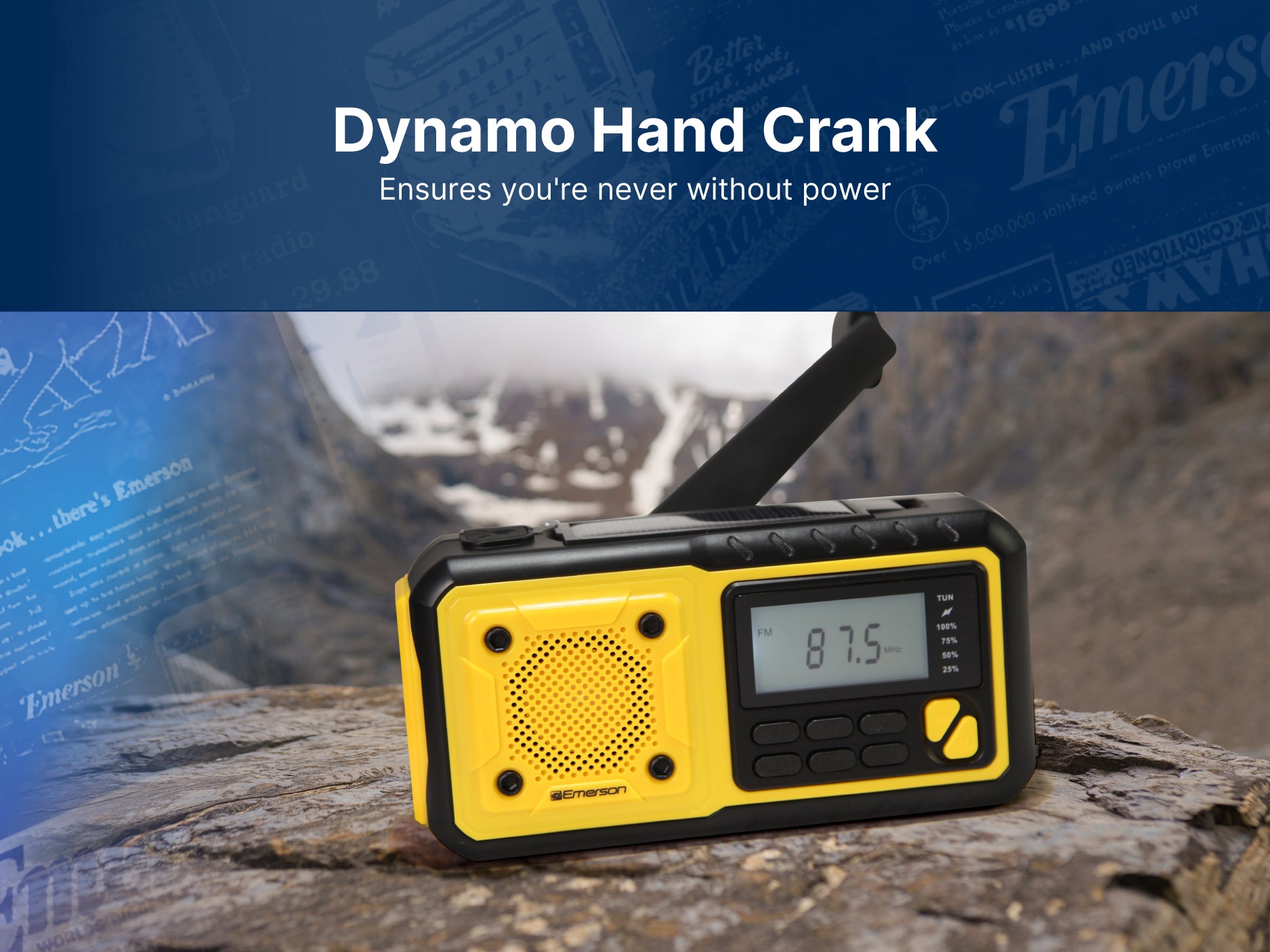Emergency AM/FM Radio 
with Weather Band and Power Bank