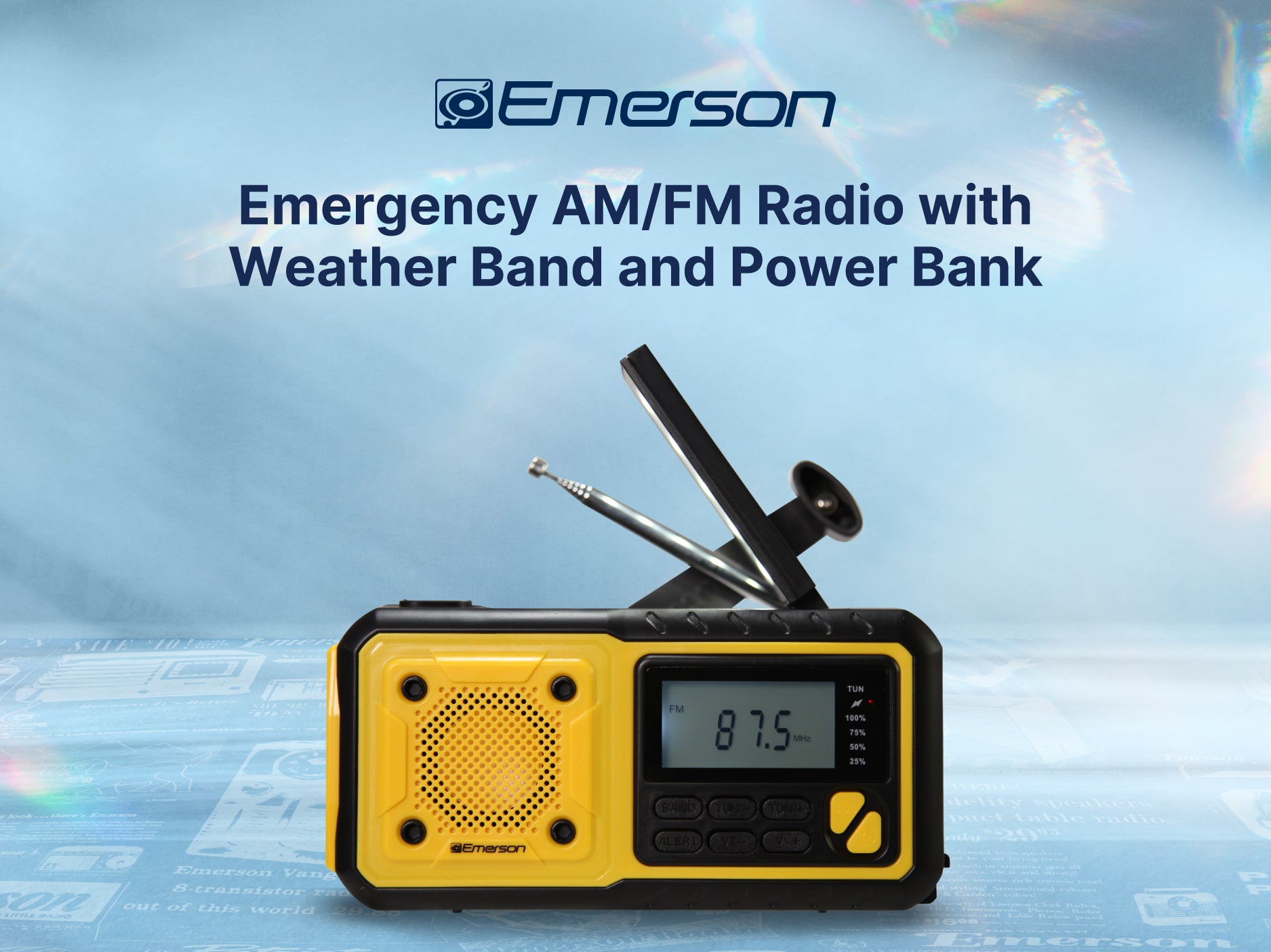 Emergency AM/FM Radio 
with Weather Band and Power Bank