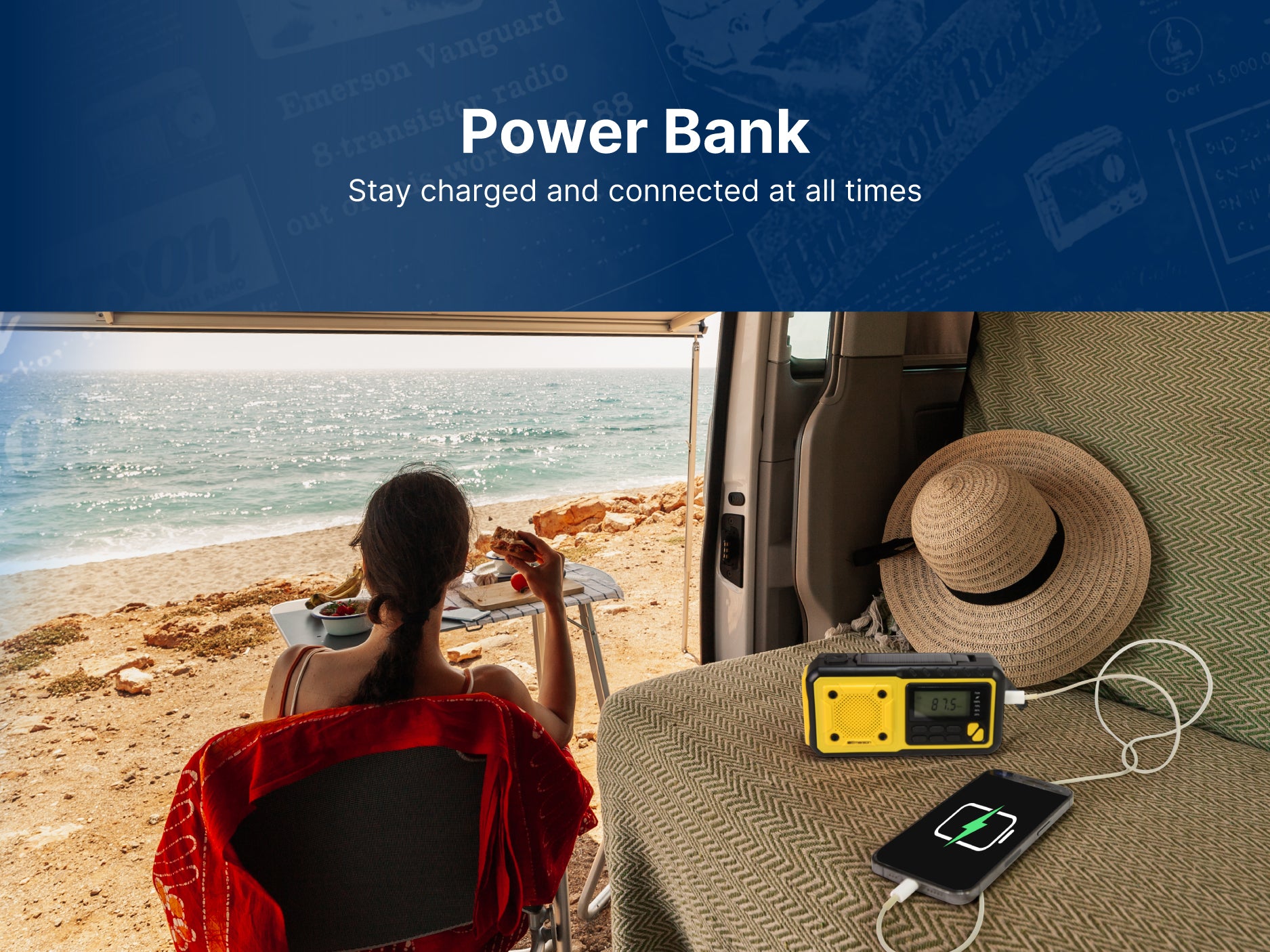 Emergency AM/FM Radio 
with Weather Band and Power Bank