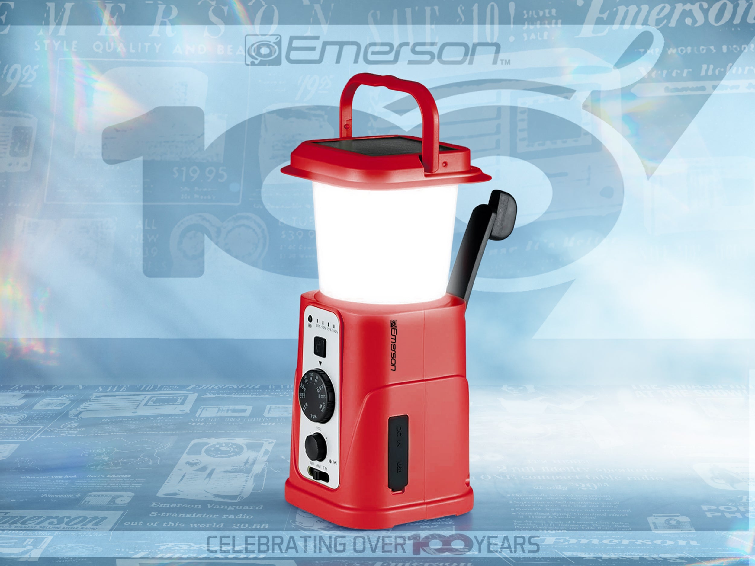Emergency Solar Radio Lantern with Dynamo Hand-Crank Generator