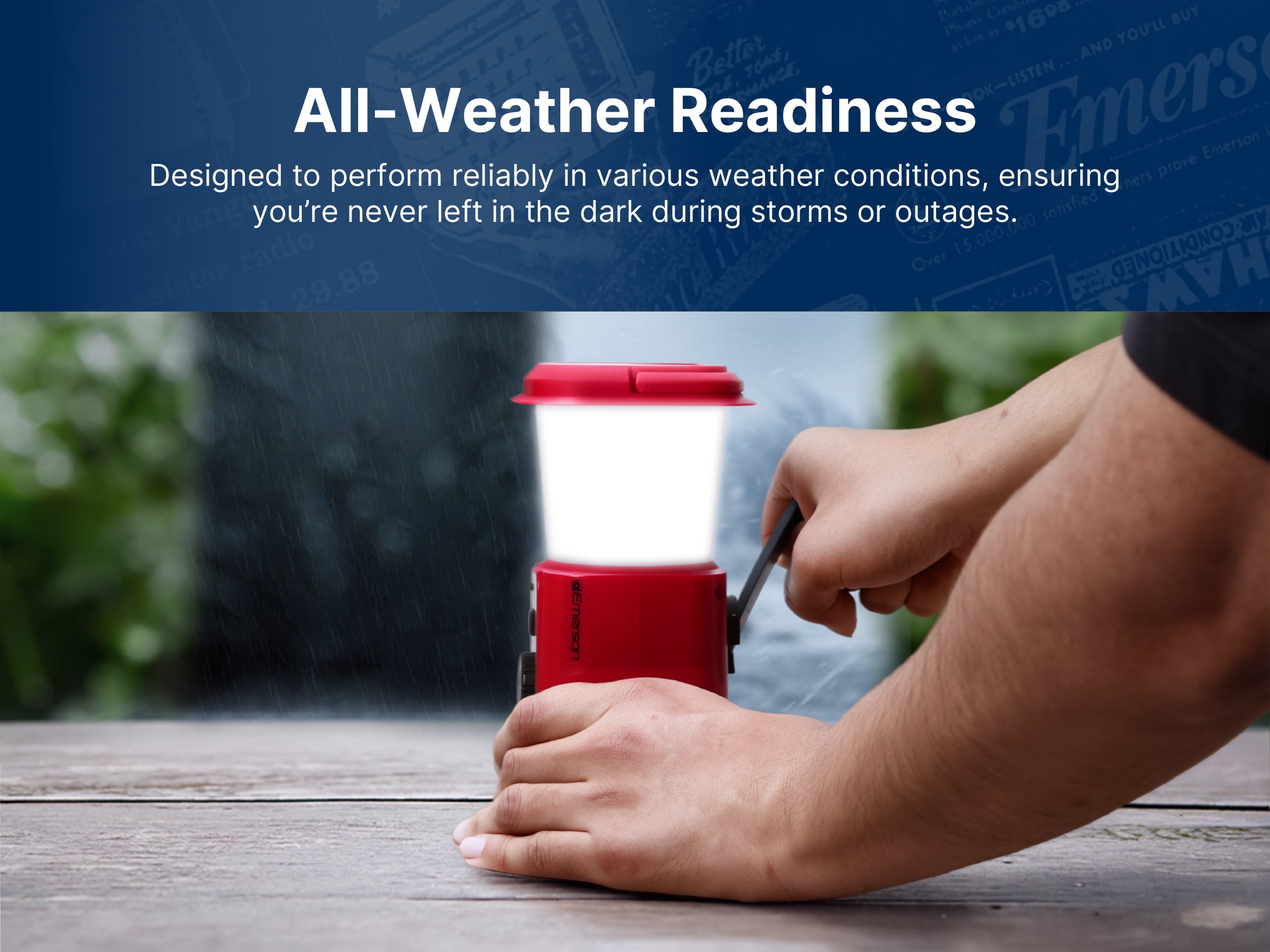 Emergency Solar Radio Lantern with Dynamo Hand-Crank Generator