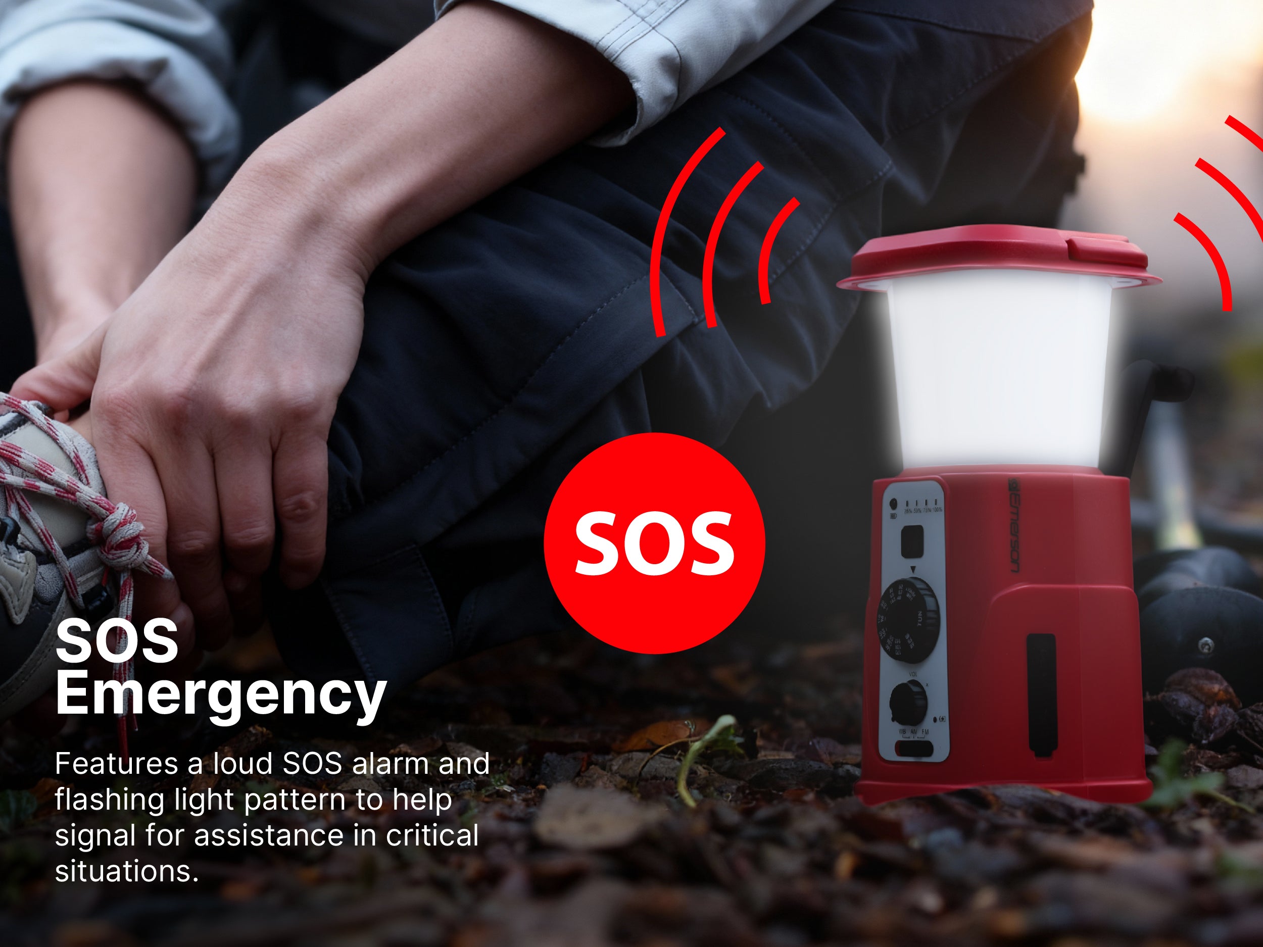 Emergency Solar Radio Lantern with Dynamo Hand-Crank Generator