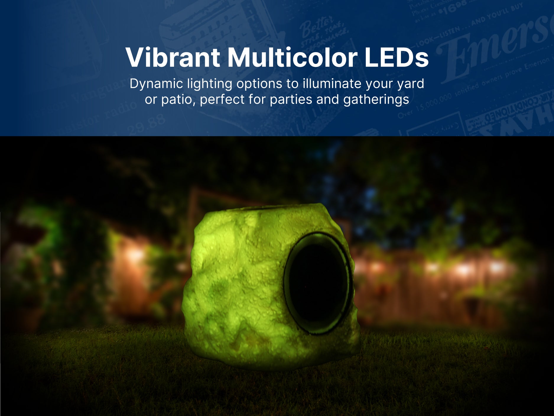 Rock Party Solar Multicolor LED Bluetooth<sup>®</sup> Speaker