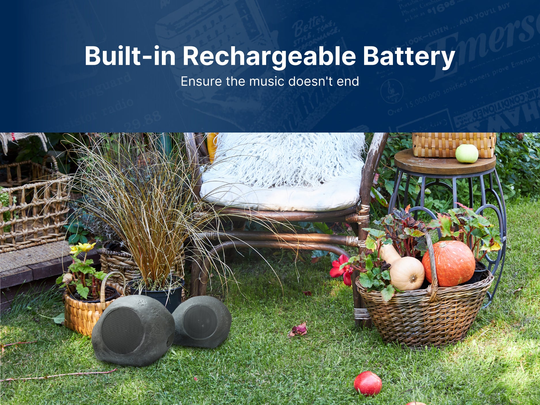 Mini Pebbles Duo Bluetooth<sup>®</sup> Speakers with TWS