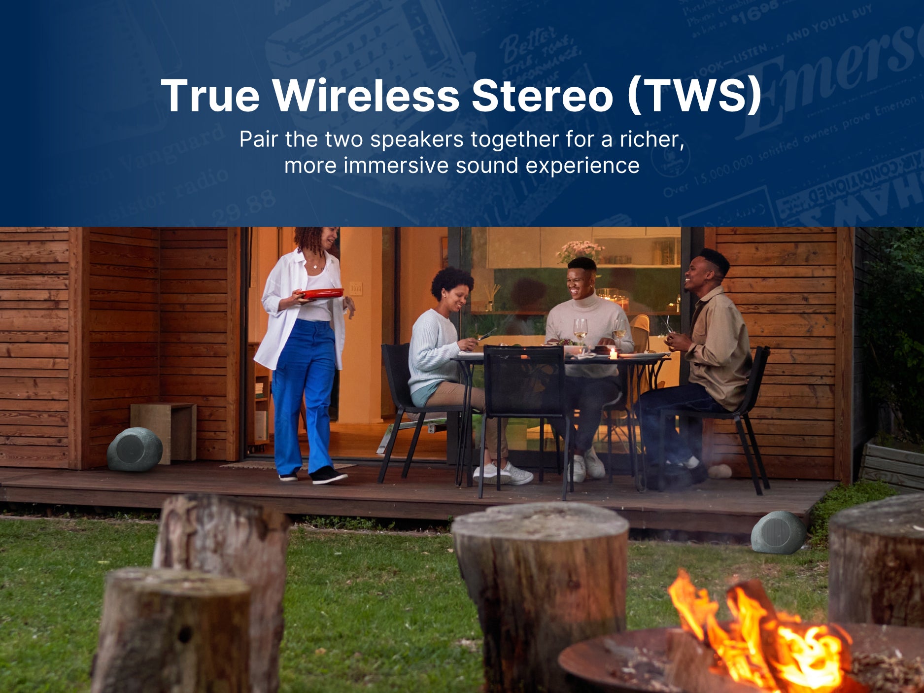 Mini Pebbles Duo Bluetooth<sup>®</sup> Speakers with TWS