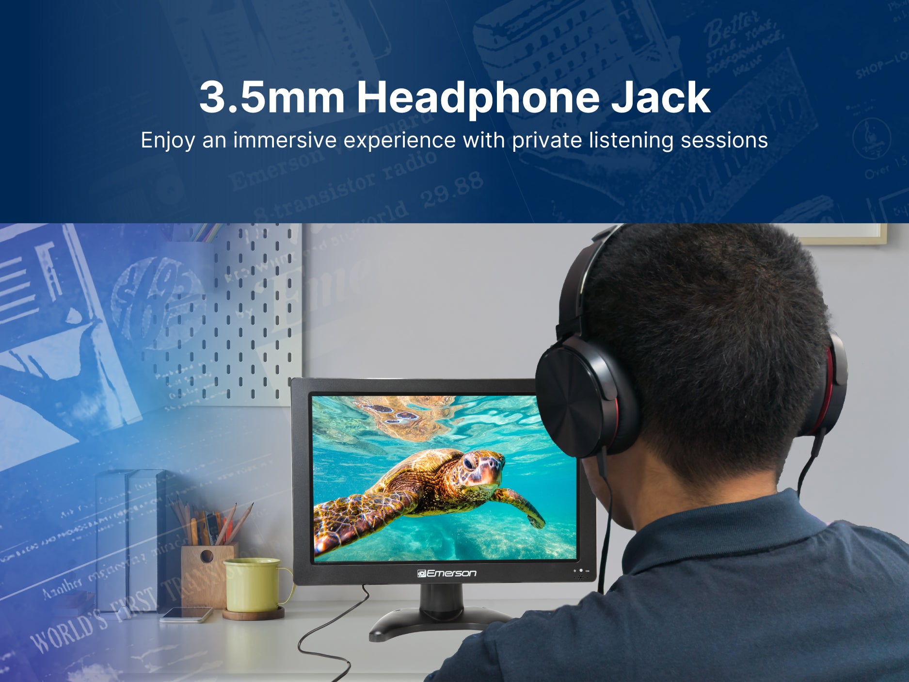 Portable 13.3" Digital TV with Built-in Rechargeable Battery and DC Car Adapter