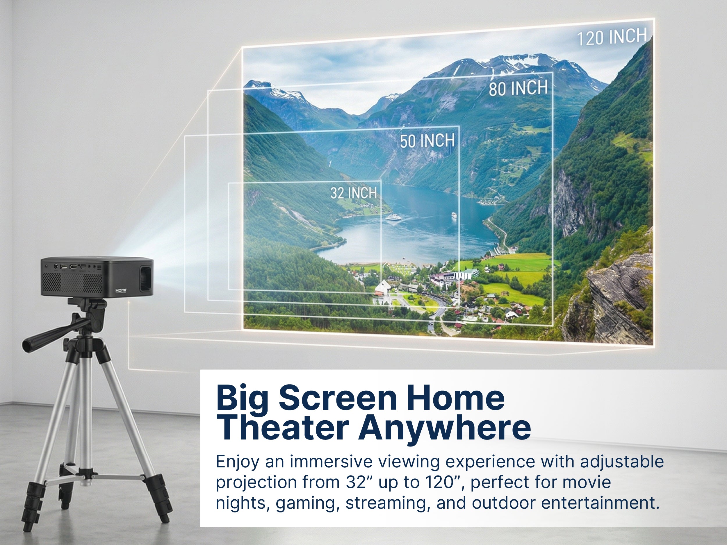 Portable 120'' Home Theater LCD Projector Combo