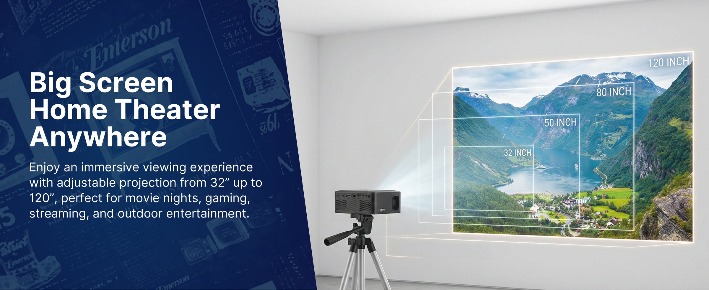 Portable 120'' Home Theater LCD Projector Combo