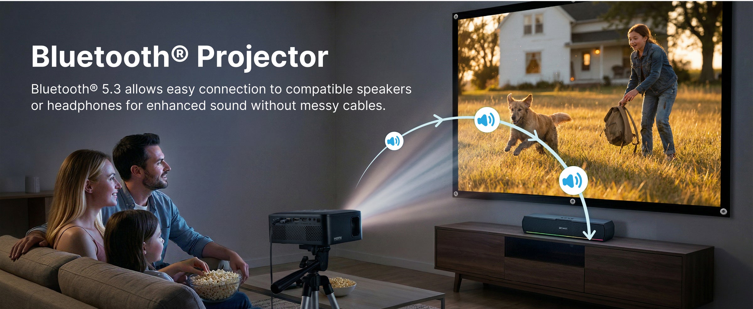 Portable 120'' Home Theater LCD Projector Combo