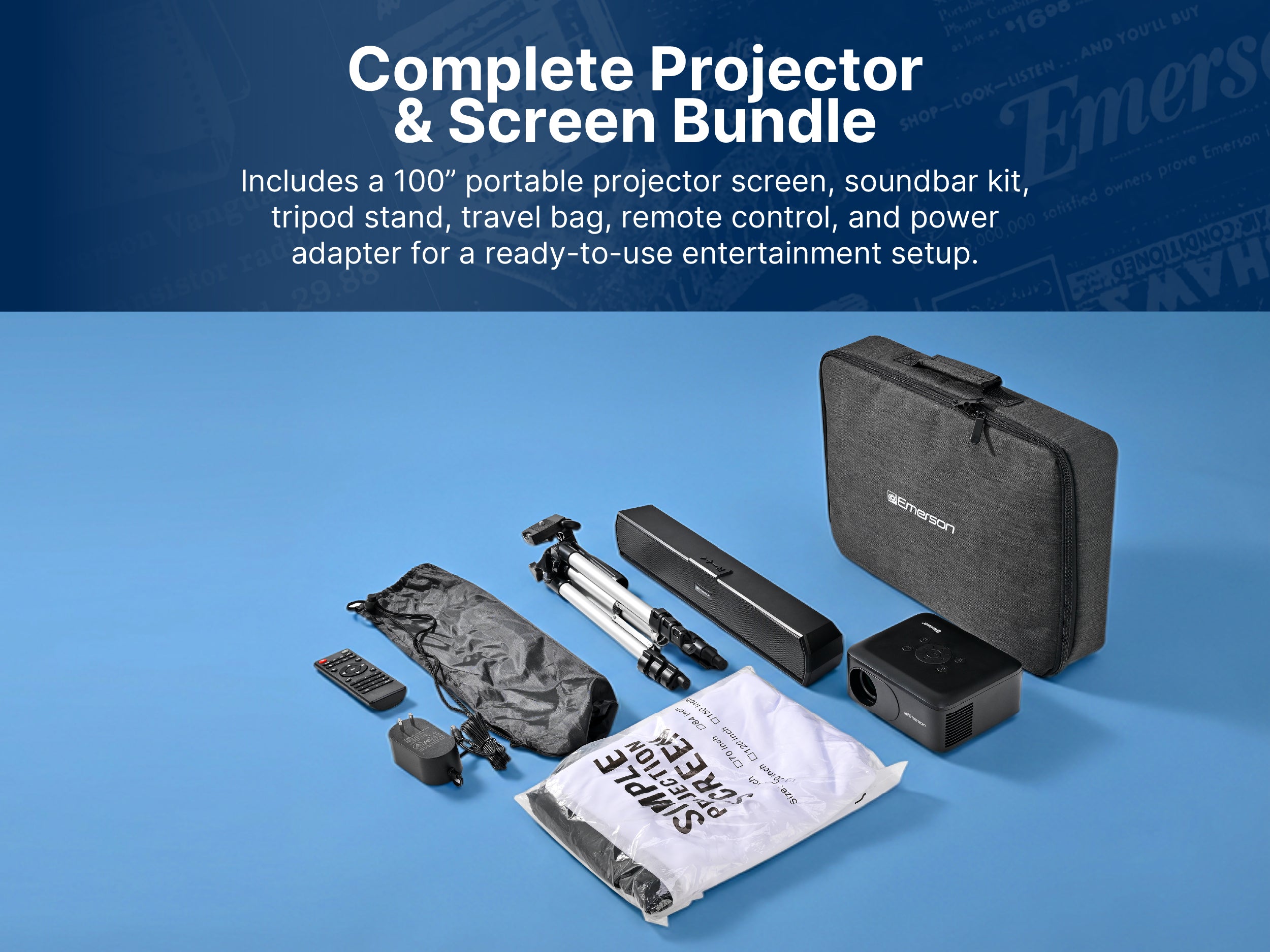 Portable 120'' Home Theater LCD Projector Combo