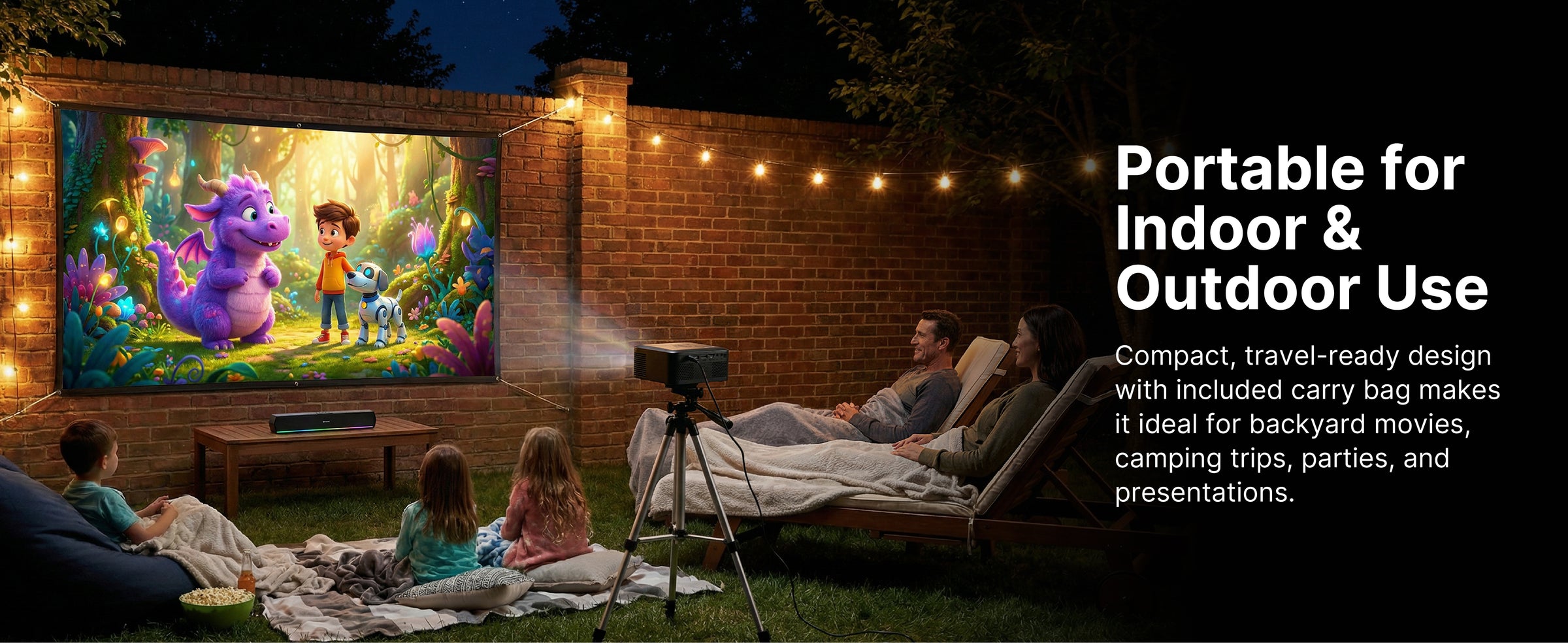 Portable 120'' Home Theater LCD Projector Combo