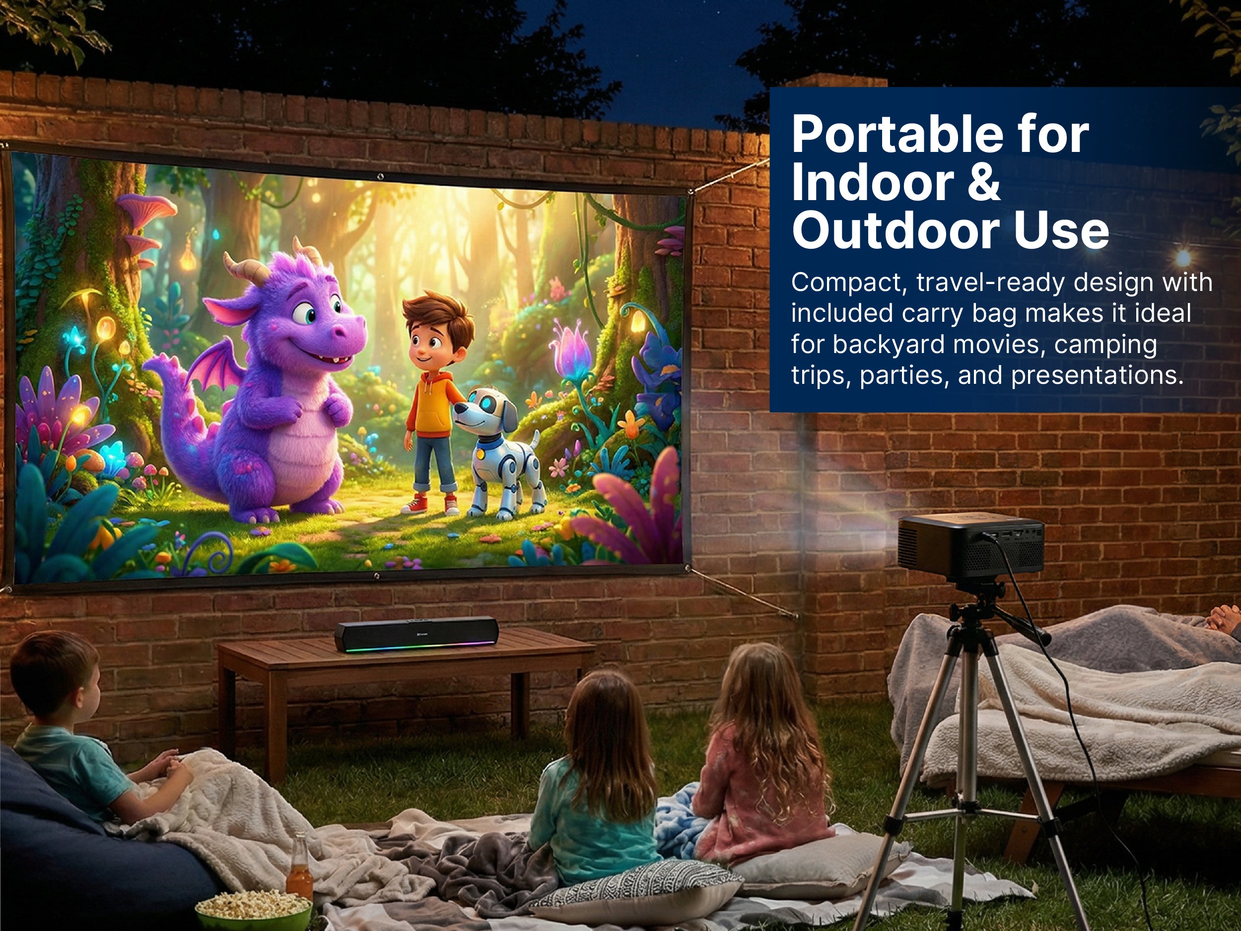 Portable 120'' Home Theater LCD Projector Combo