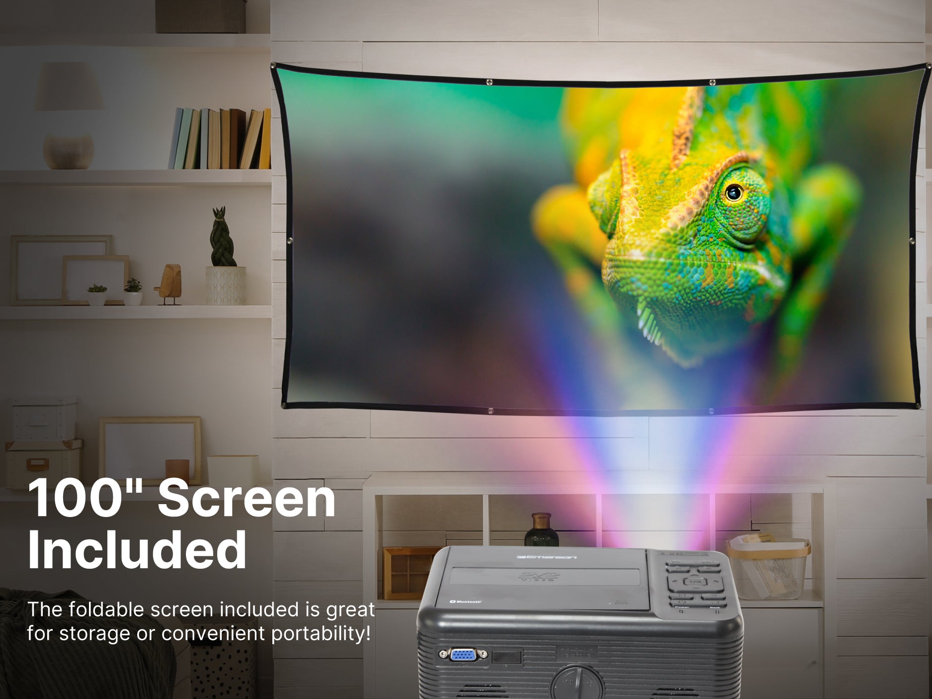 150" Home Theater LCD Projector Combo with Built-In DVD Player