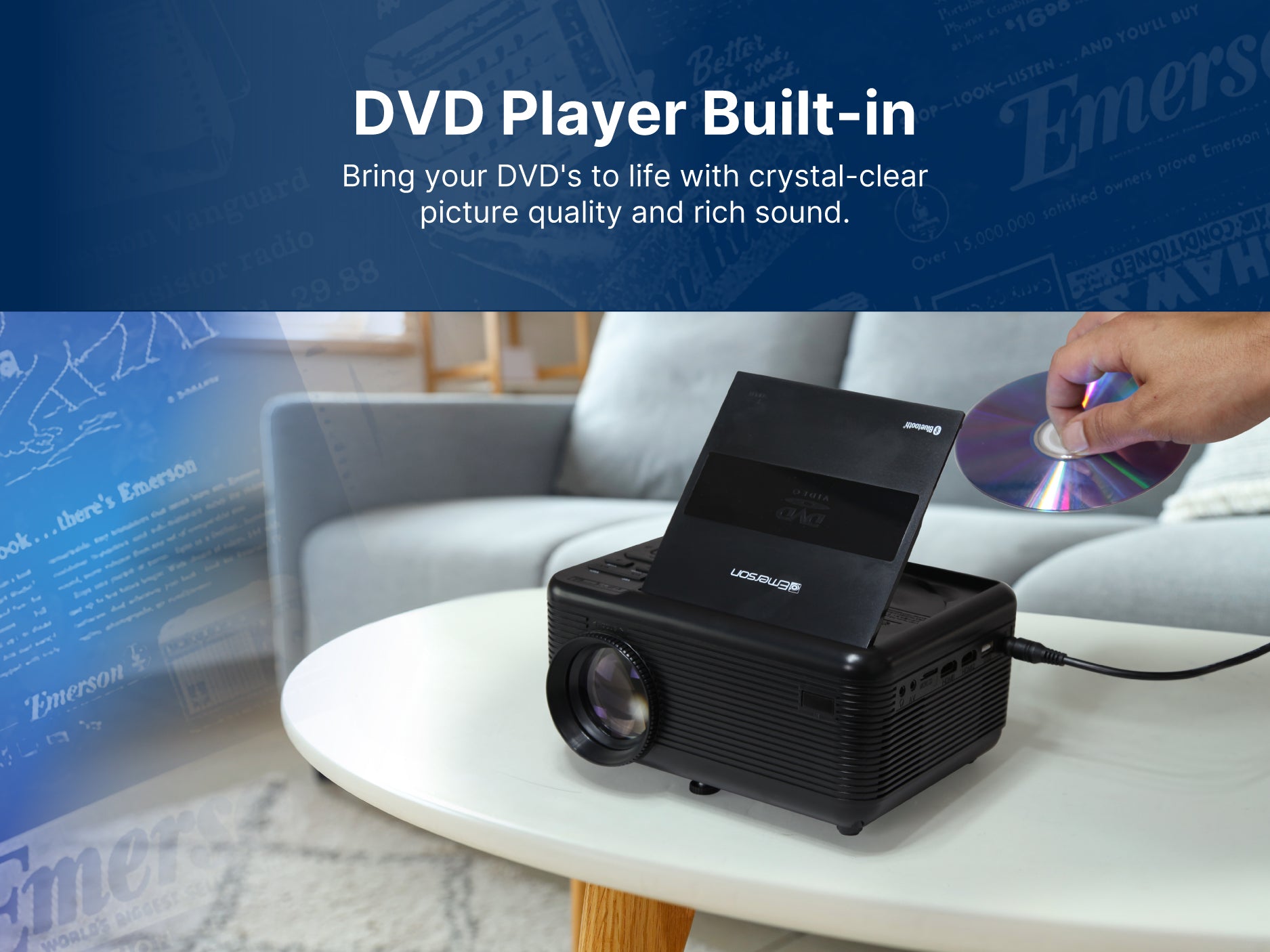 150" Home Theater LCD Projector Combo with Built-In DVD Player