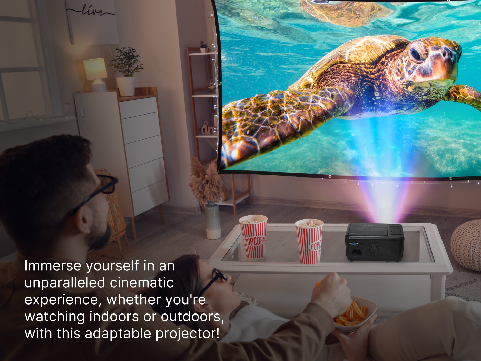 150" Home Theater LCD Projector Combo with Built-In DVD Player