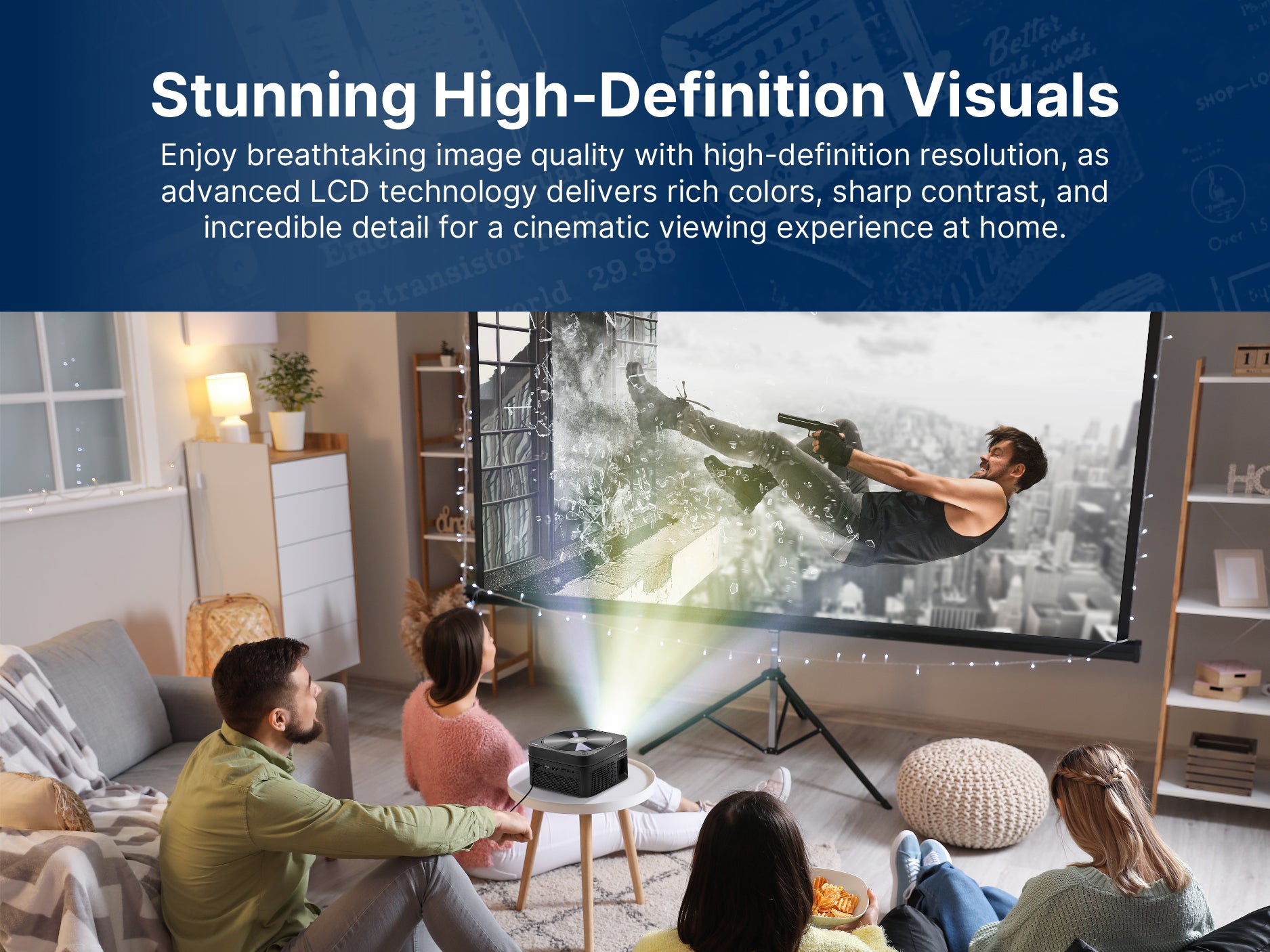 120" Home Theater LCD Projector with Built-In DVD Player