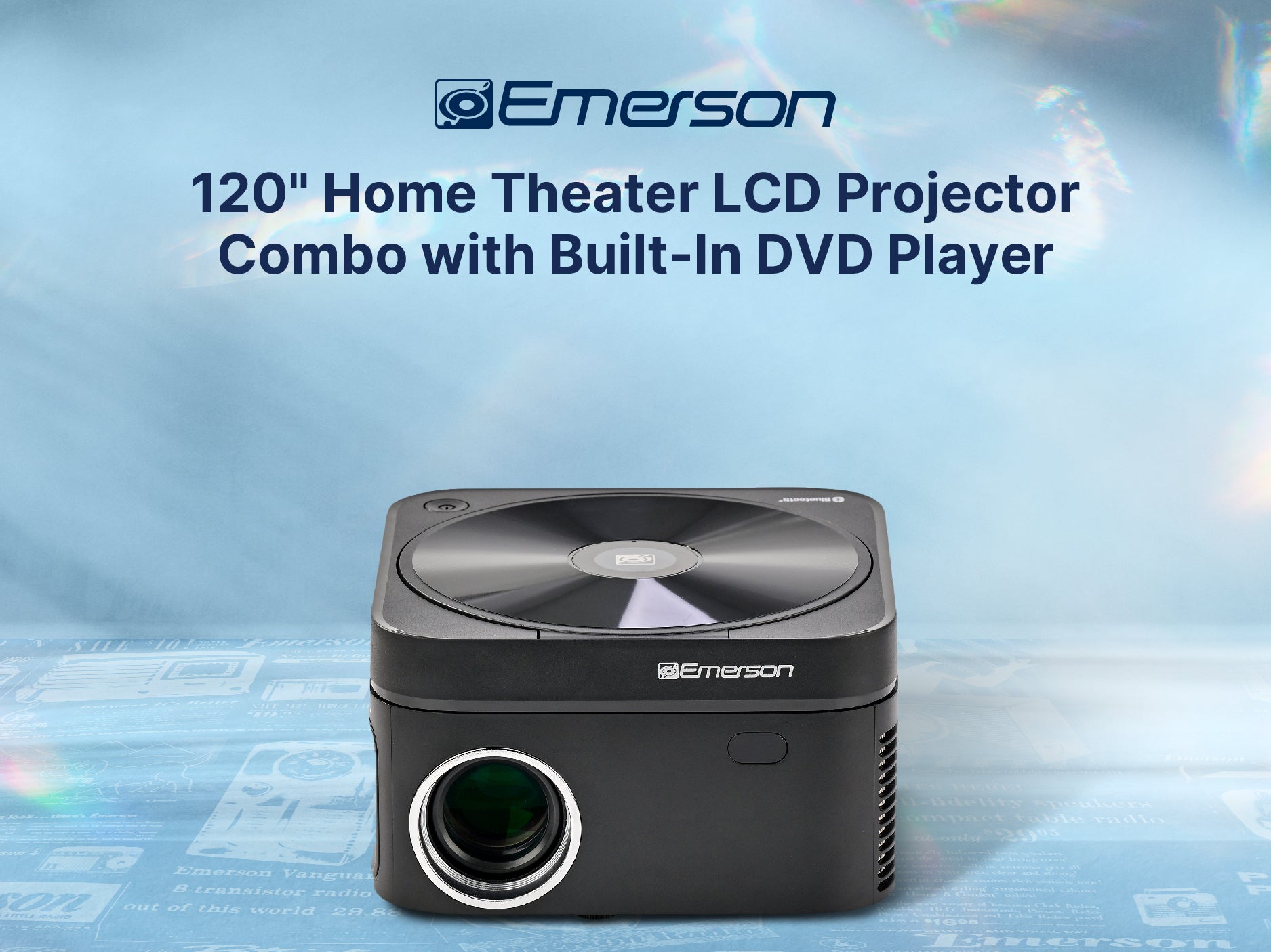 120" Home Theater LCD Projector Combo with Built-In DVD Player
