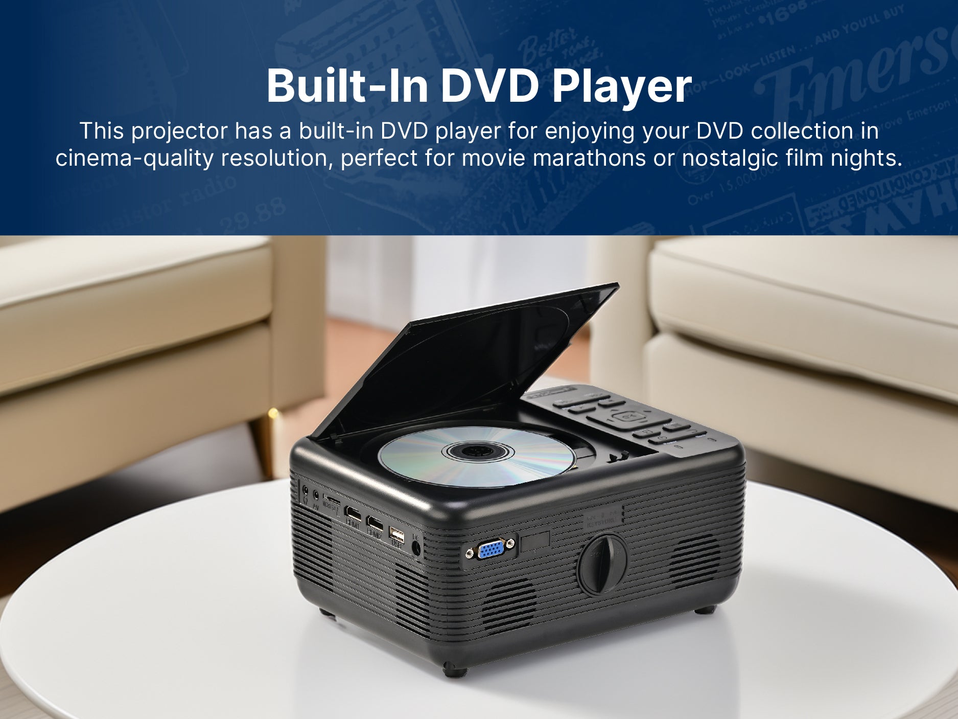 120" Home Theater LCD Projector with Built-In TV Tuner & DVD Player