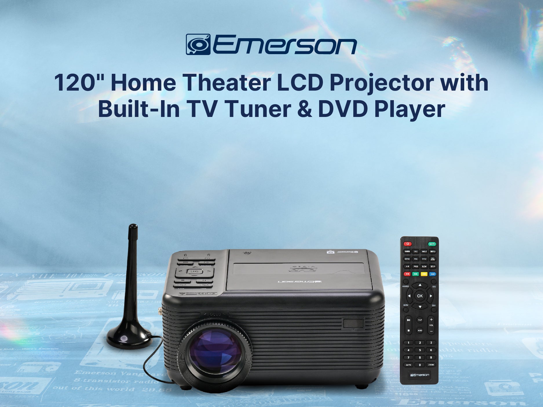 120" Home Theater LCD Projector with Built-In TV Tuner & DVD Player