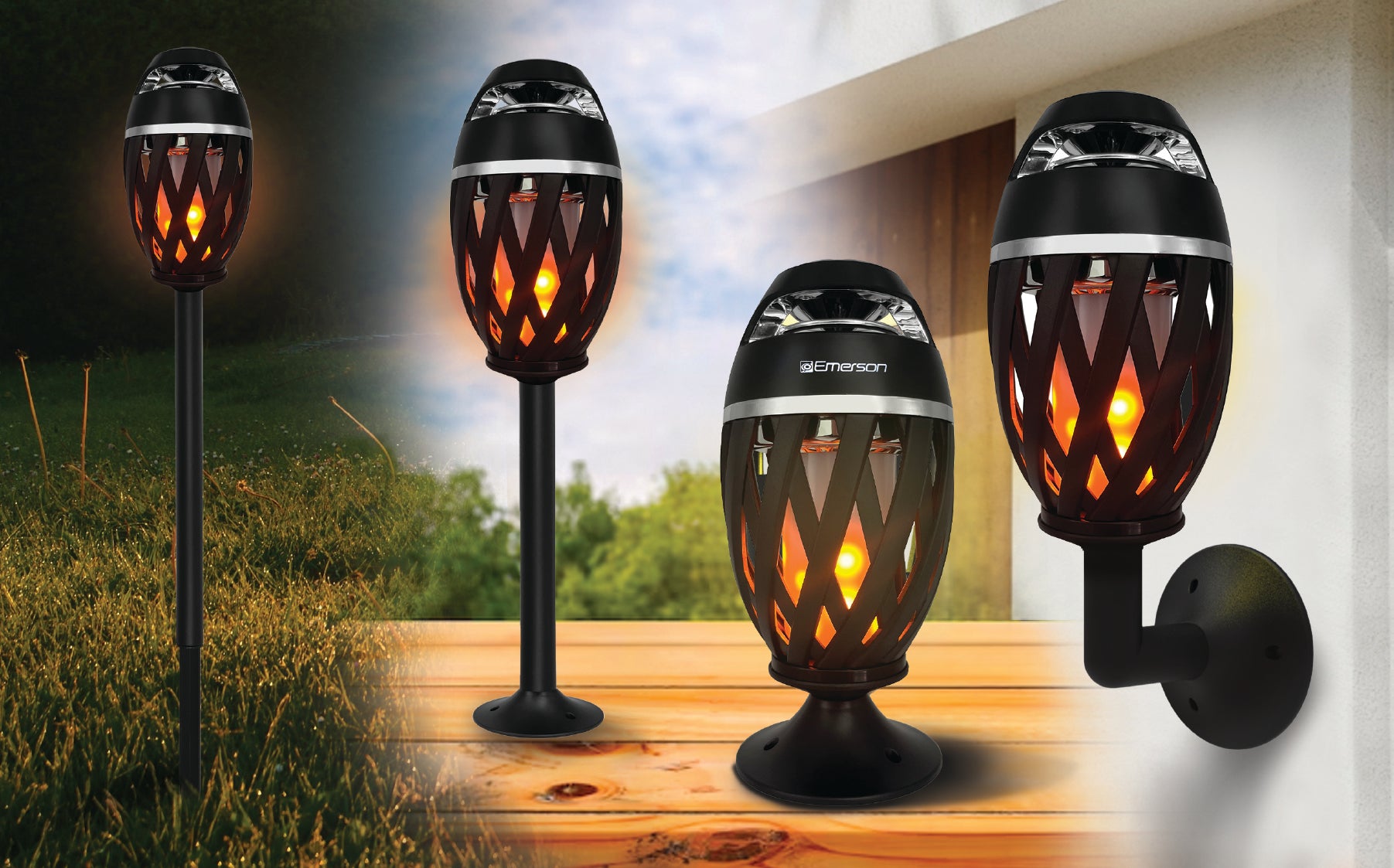 Outdoor Flame Light with Bluetooth Speaker