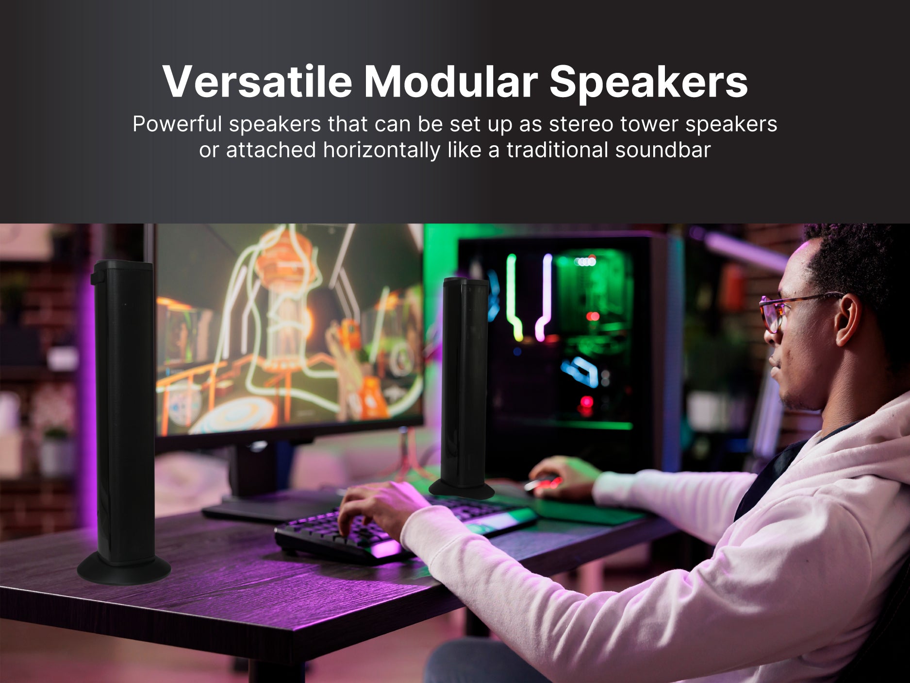 2-IN-1 LED STEREO SPEAKER SYSTEM