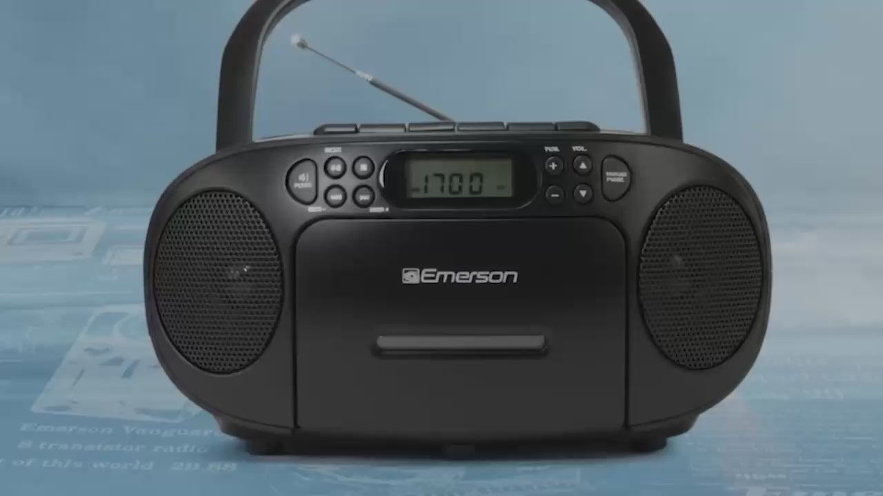 Portable CD / Cassette Boombox with AM/FM Radio