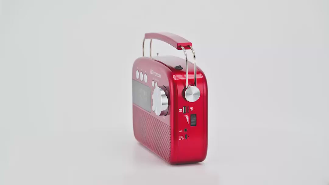 Portable Bluetooth® Retro Radio with Built-in Rechargeable Battery