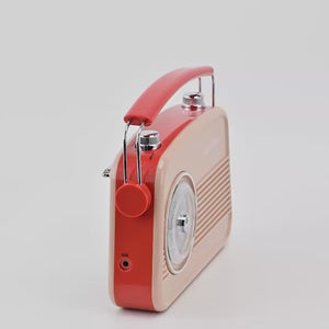 Portable Bluetooth® Retro Radio with Built-in Rechargeable Battery