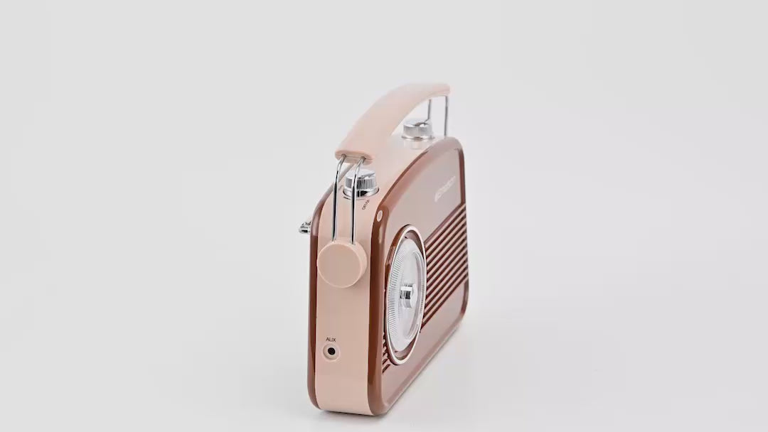Portable Bluetooth® Retro Radio with Built-in Rechargeable Battery