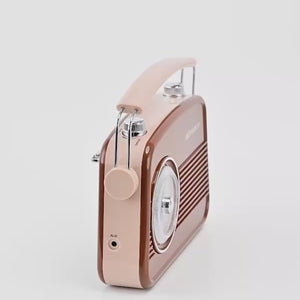 Portable Bluetooth® Retro Radio with Built-in Rechargeable Battery