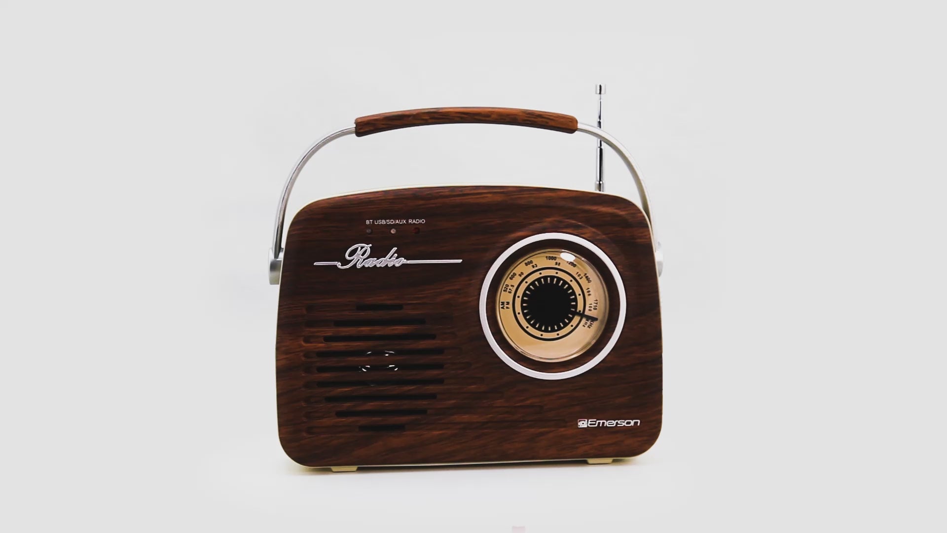 Portable Bluetooth® Retro Radio with Built-in Rechargeable Battery