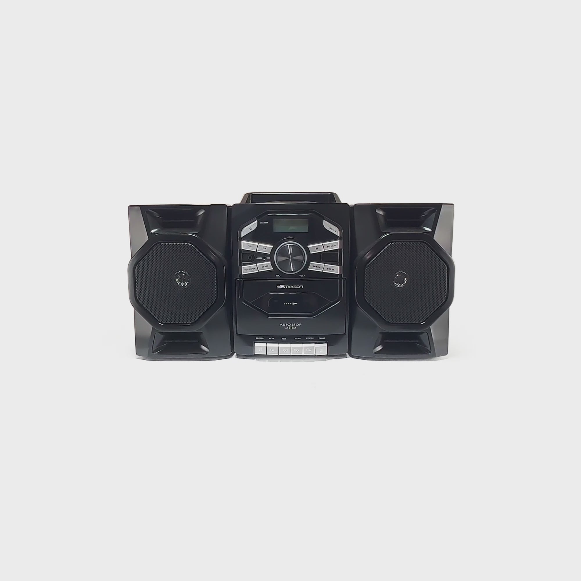 Portable CD & Cassette Stereo Boombox with AM/FM Radio