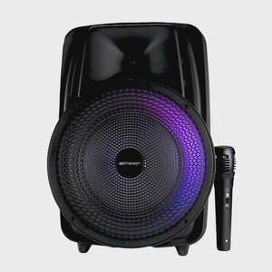 Portable 8" Bluetooth<sup>®</sup> Party Speaker with Multi-Color Round Running Lights